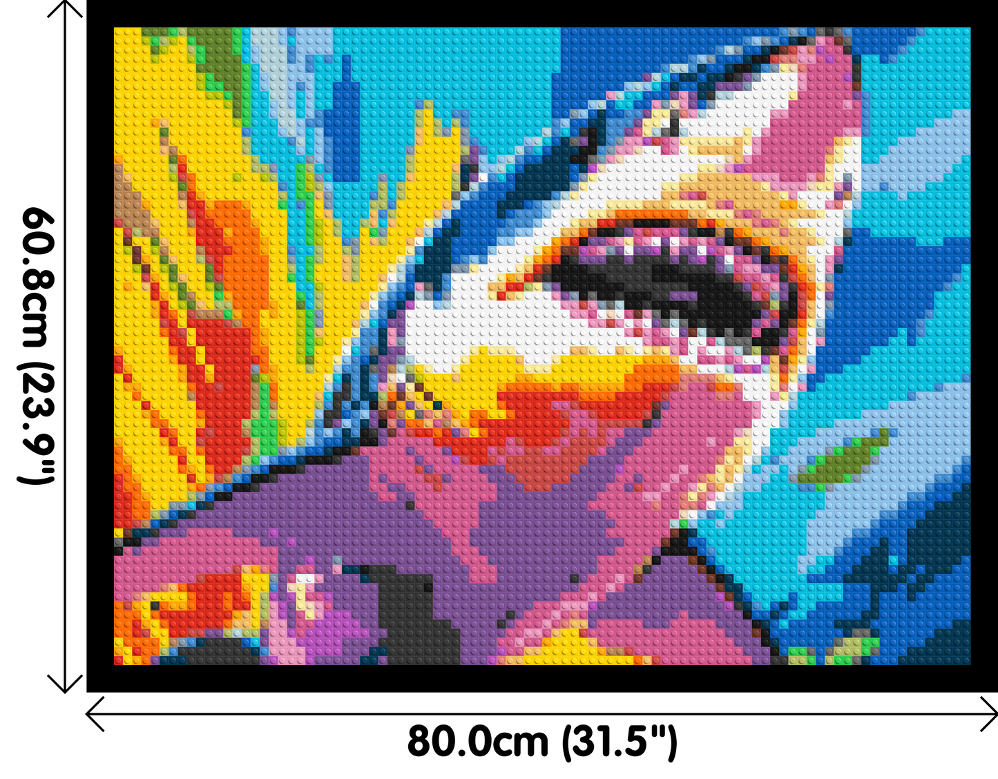 Shark Colourful Pop Art - Brick Art Mosaic Kit 4x3 large