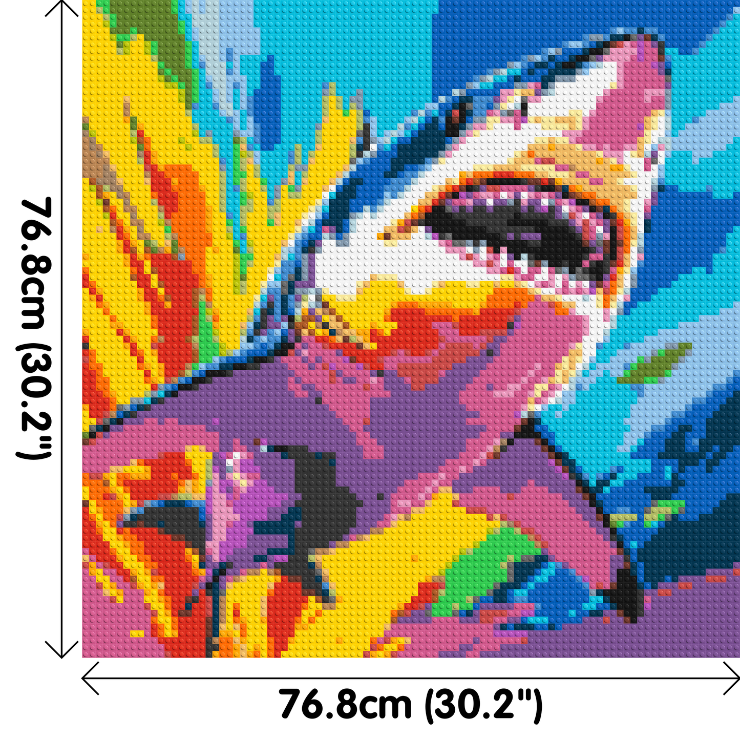 Shark Colourful Pop Art - Brick Art Mosaic Kit 4x4 large