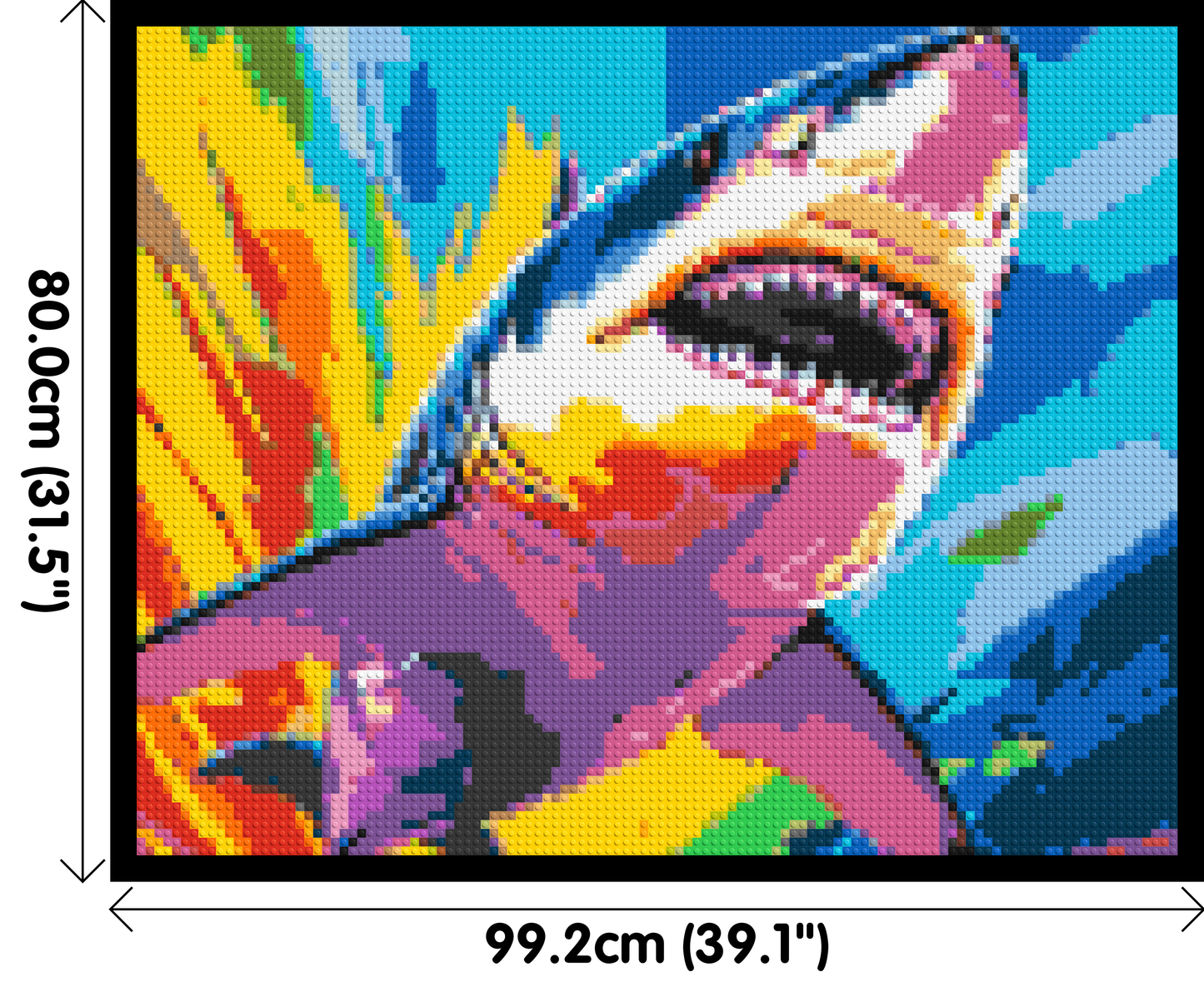 Shark Colourful Pop Art - Brick Art Mosaic Kit 5x4 large
