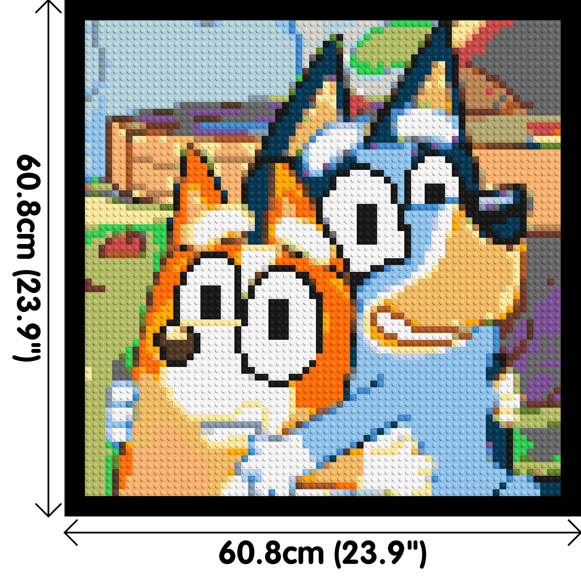 Bluey & Bingo Pixel Art - Brick Art Mosaic Kit 3x3 dimensions with frame