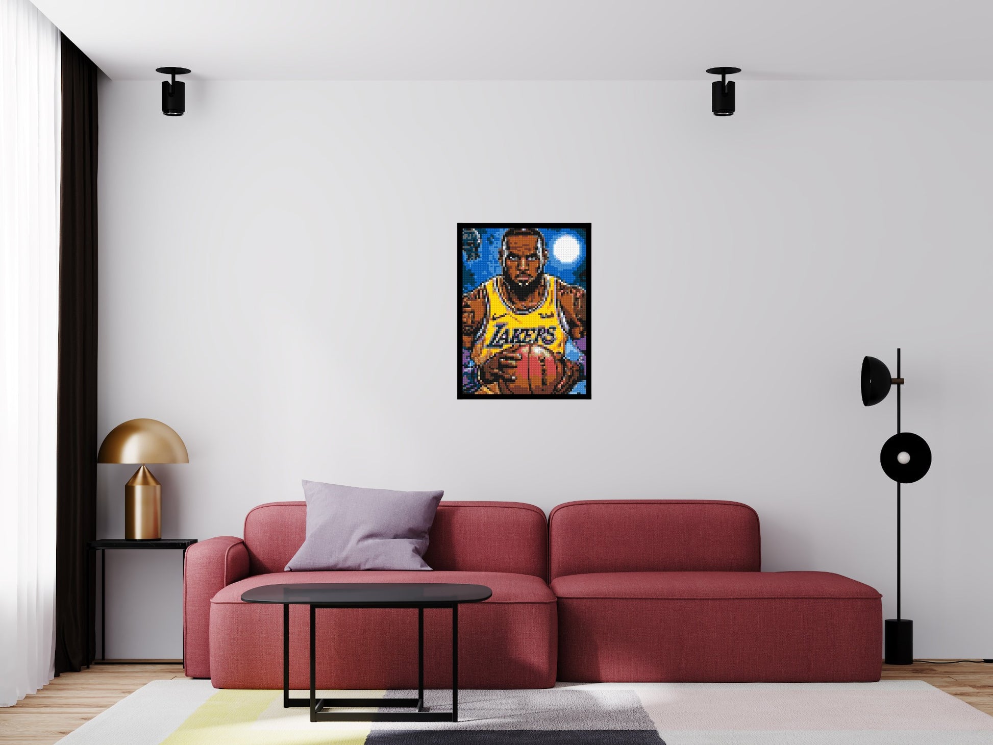 LeBron James Pop Art - Brick Art Mosaic Kit 3x4 scene with frame