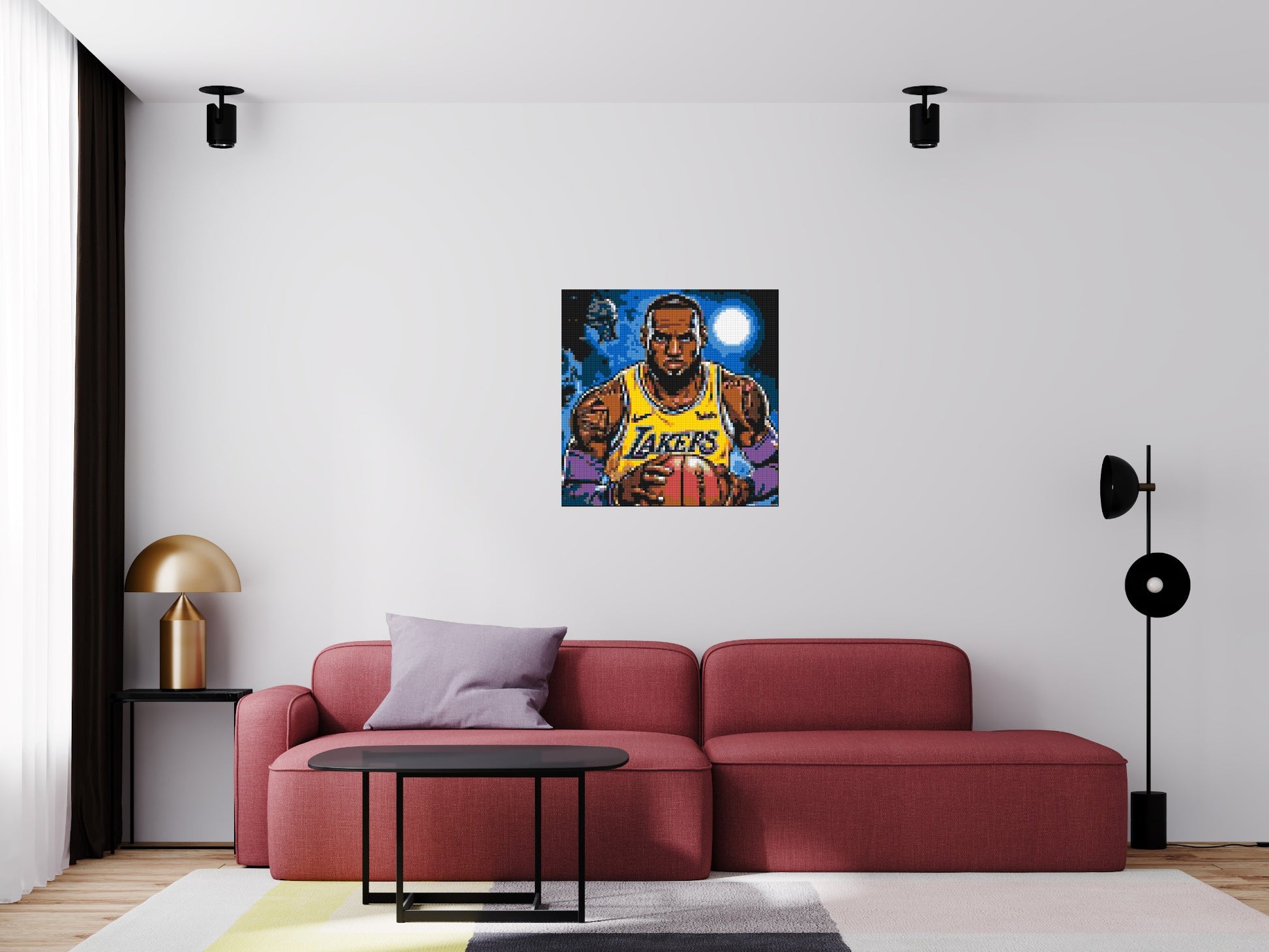 LeBron James Pop Art - Brick Art Mosaic Kit 4x4 scene