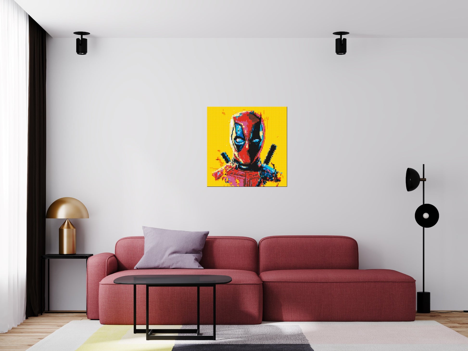 Deadpool Pixel Art - Brick Art Mosaic Kit 4x4 scene