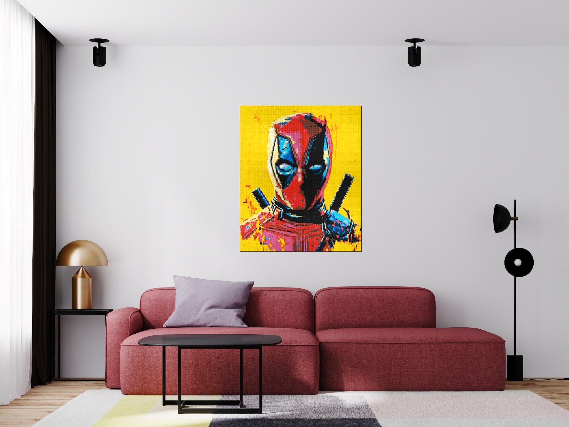 Deadpool Pixel Art - Brick Art Mosaic Kit 5x6 scene