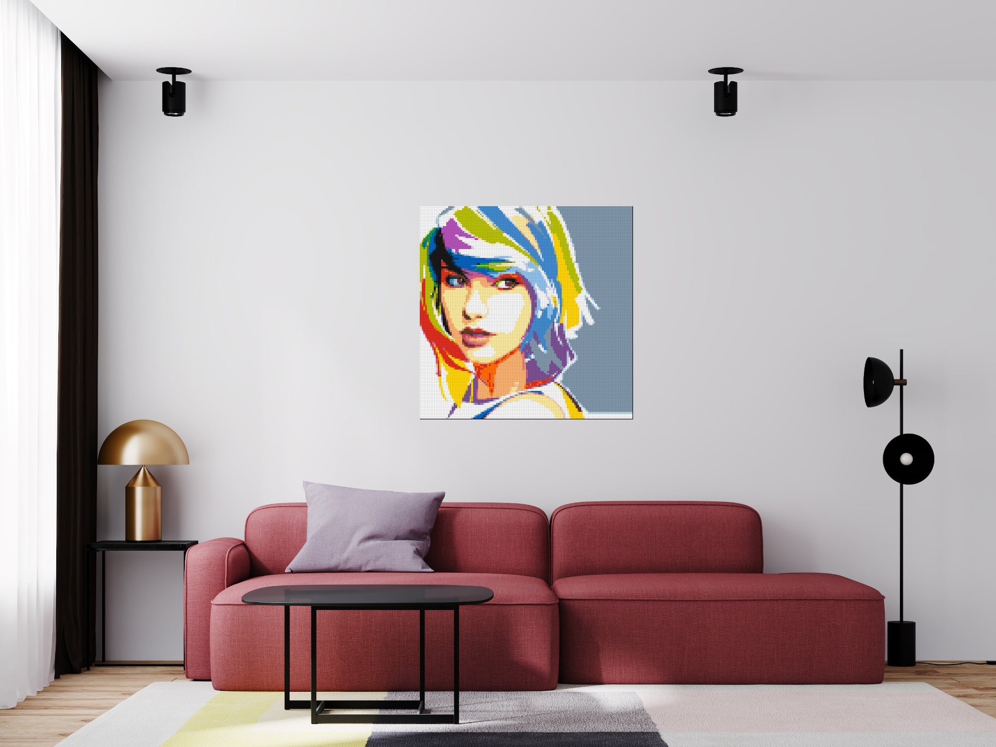 Taylor Swift WPAP - Brick Art Mosaic Kit 5x5 scene