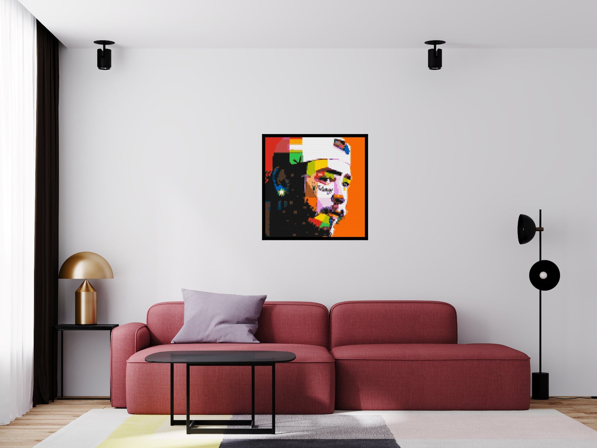 Post Malone - Brick Art Mosaic Kit 4x4 scene with frame