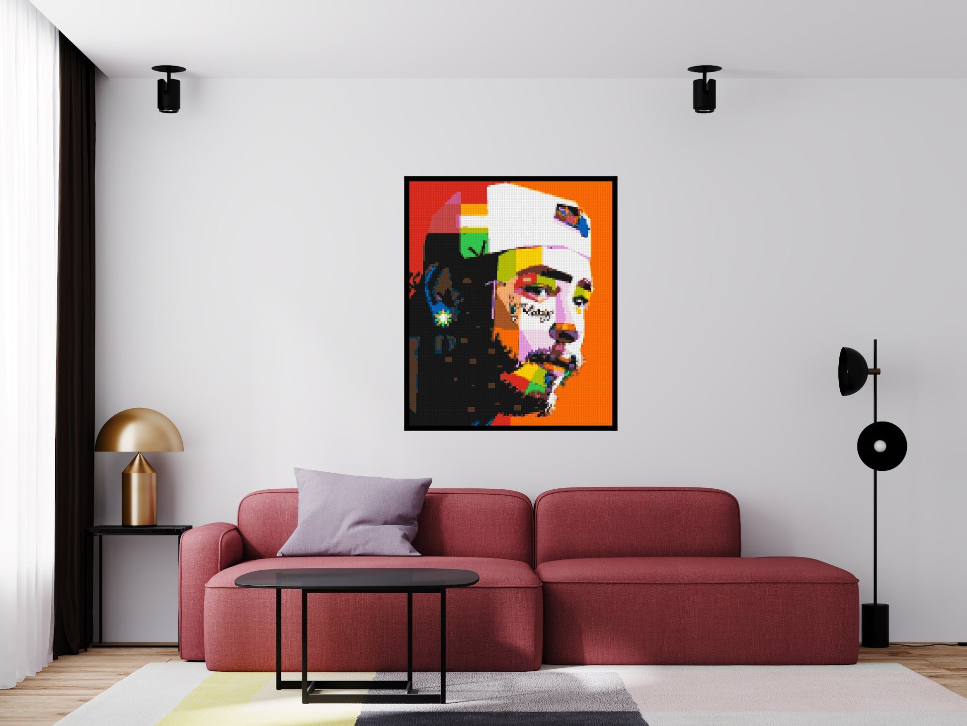 Post Malone - Brick Art Mosaic Kit 5x6 scene with frame