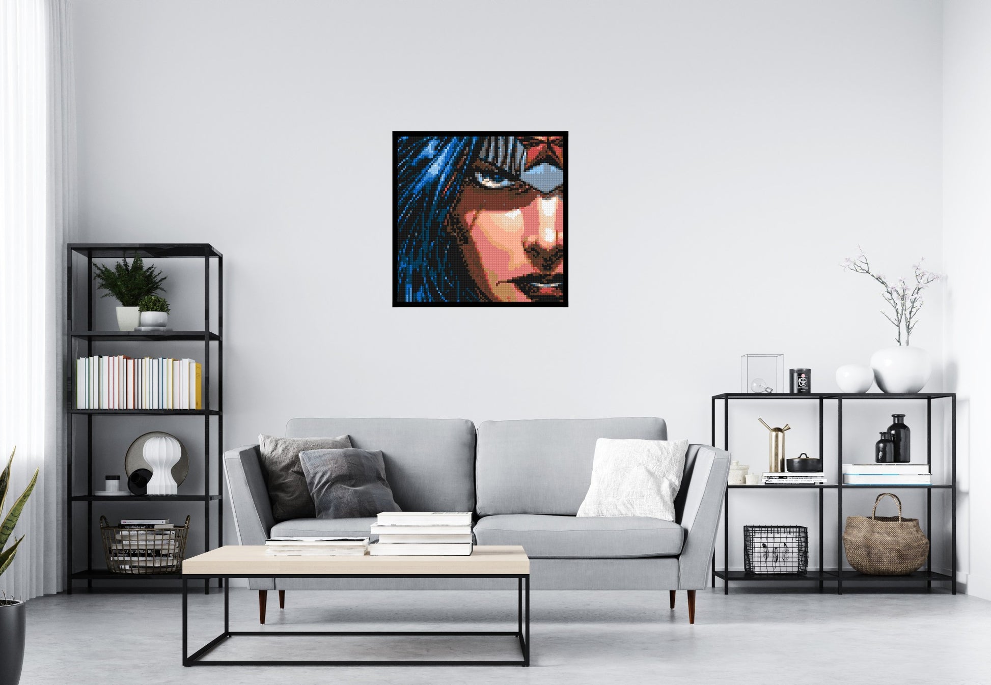 Wonder Woman - Brick Art Mosaic Kit 4x4 scene with frame