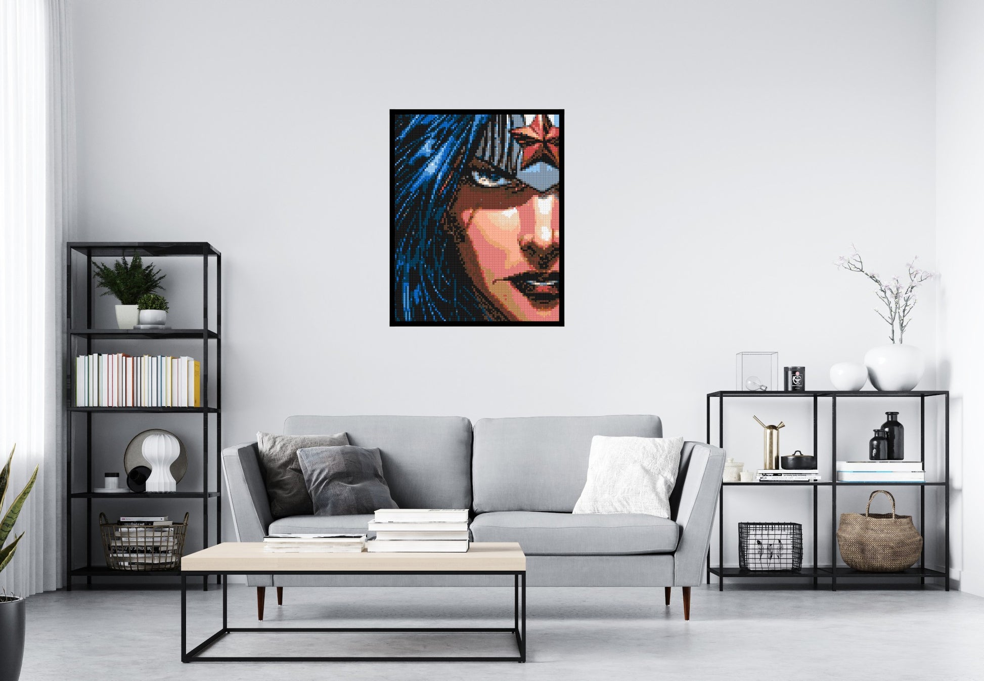 Wonder Woman - Brick Art Mosaic Kit 4x5 scene with frame