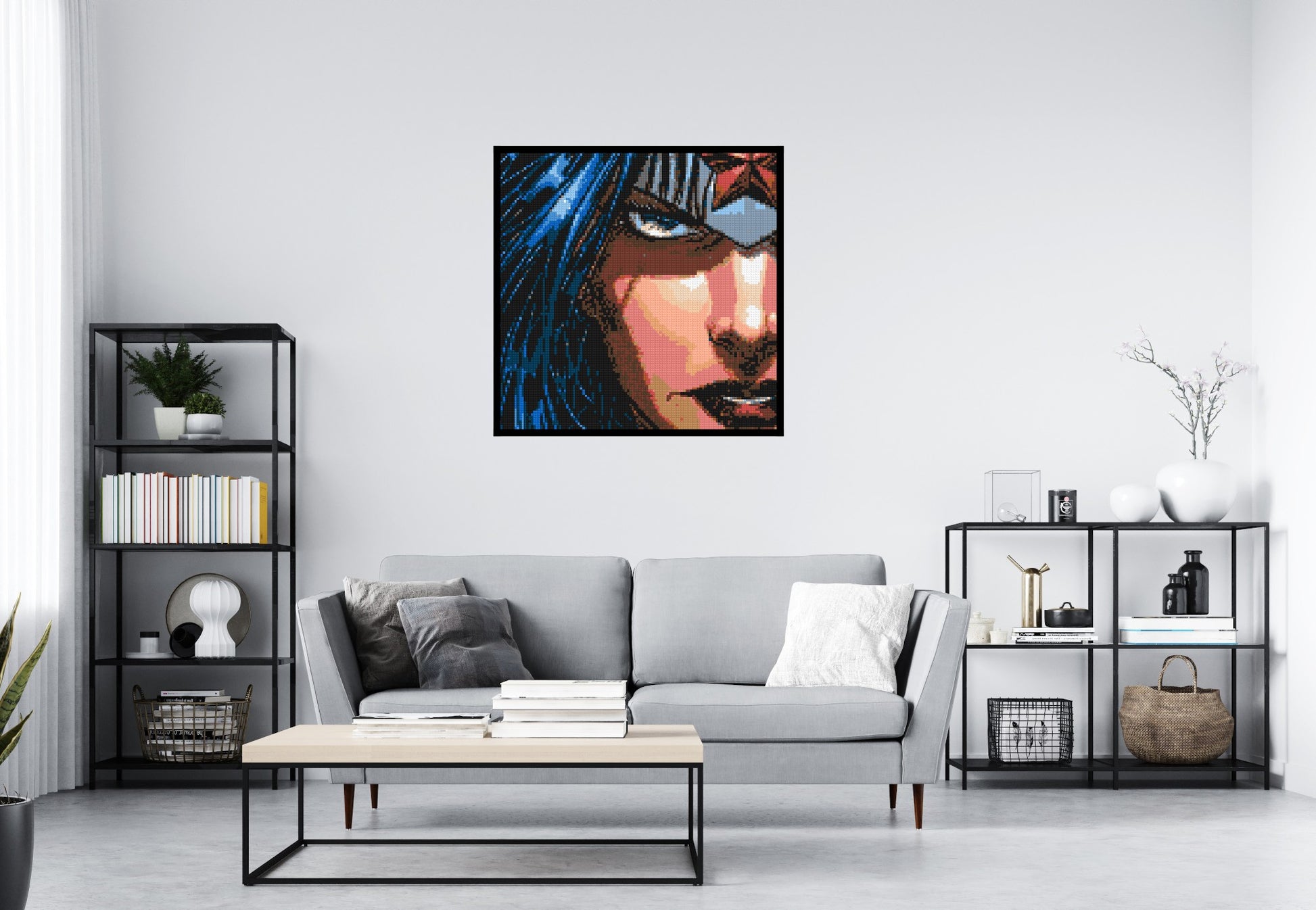 Wonder Woman - Brick Art Mosaic Kit 5x5 scene with frame