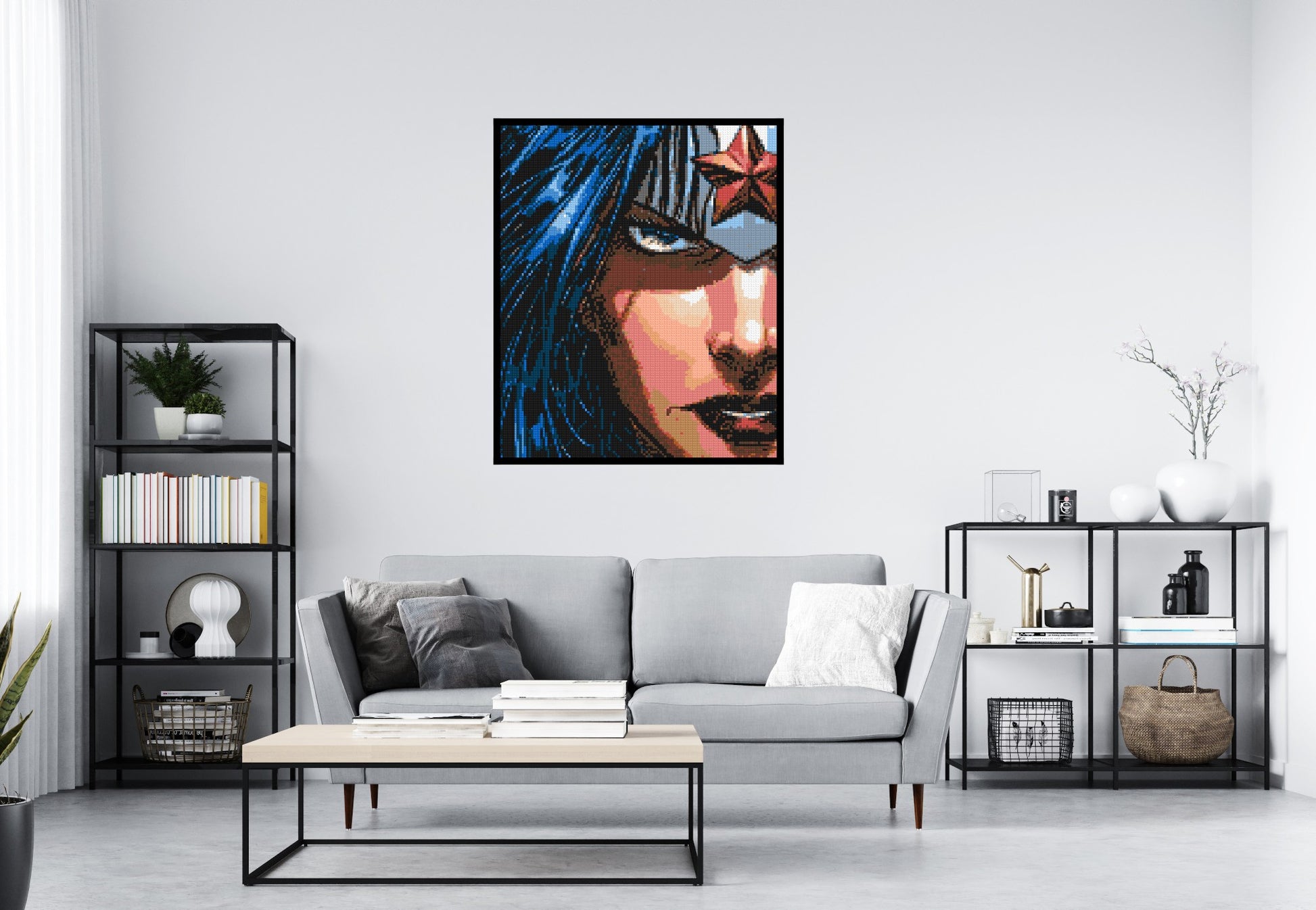 Wonder Woman - Brick Art Mosaic Kit 5x6 scene with frame