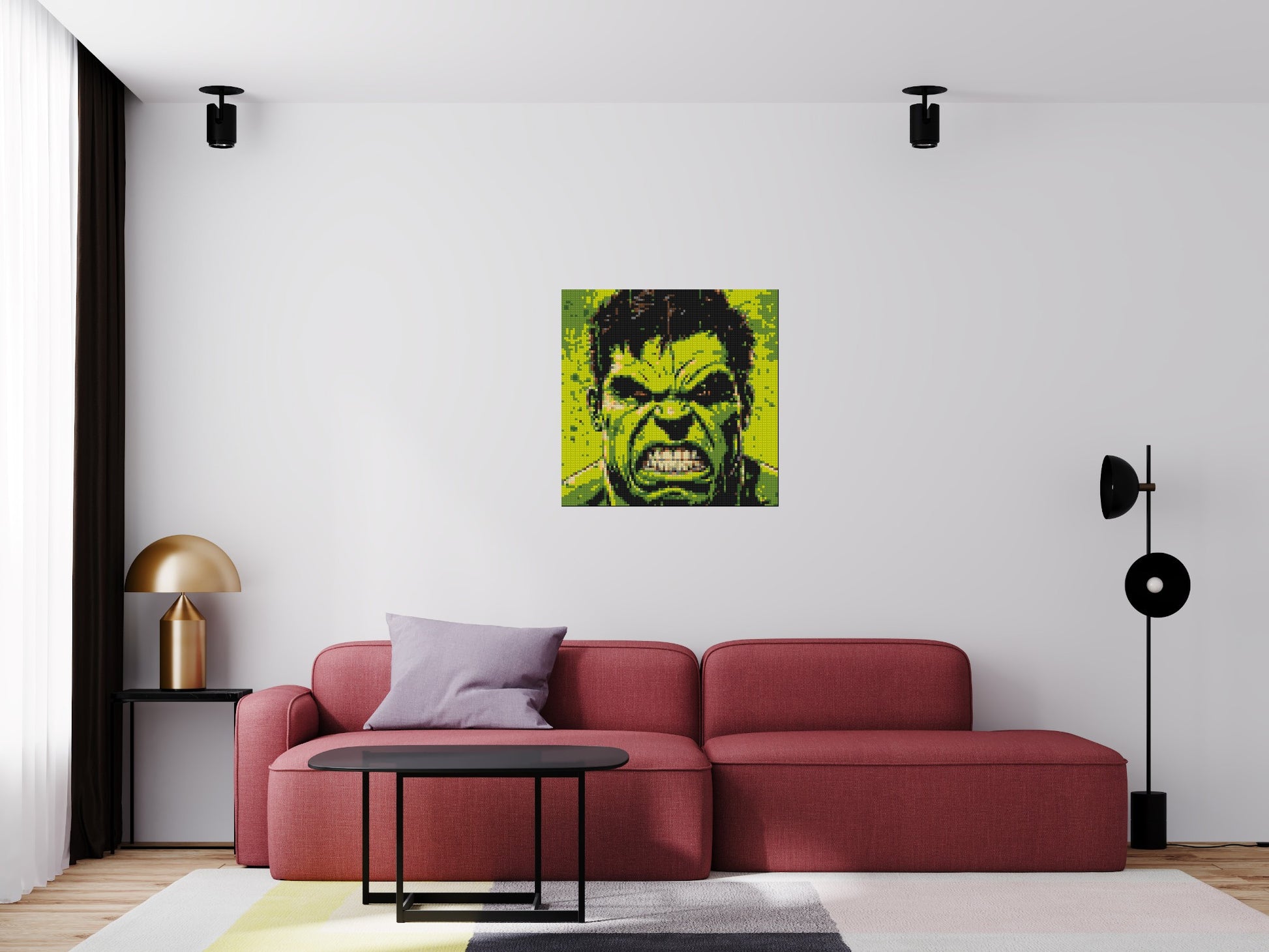 The Hulk - Brick Art Mosaic Kit 4x4 scene
