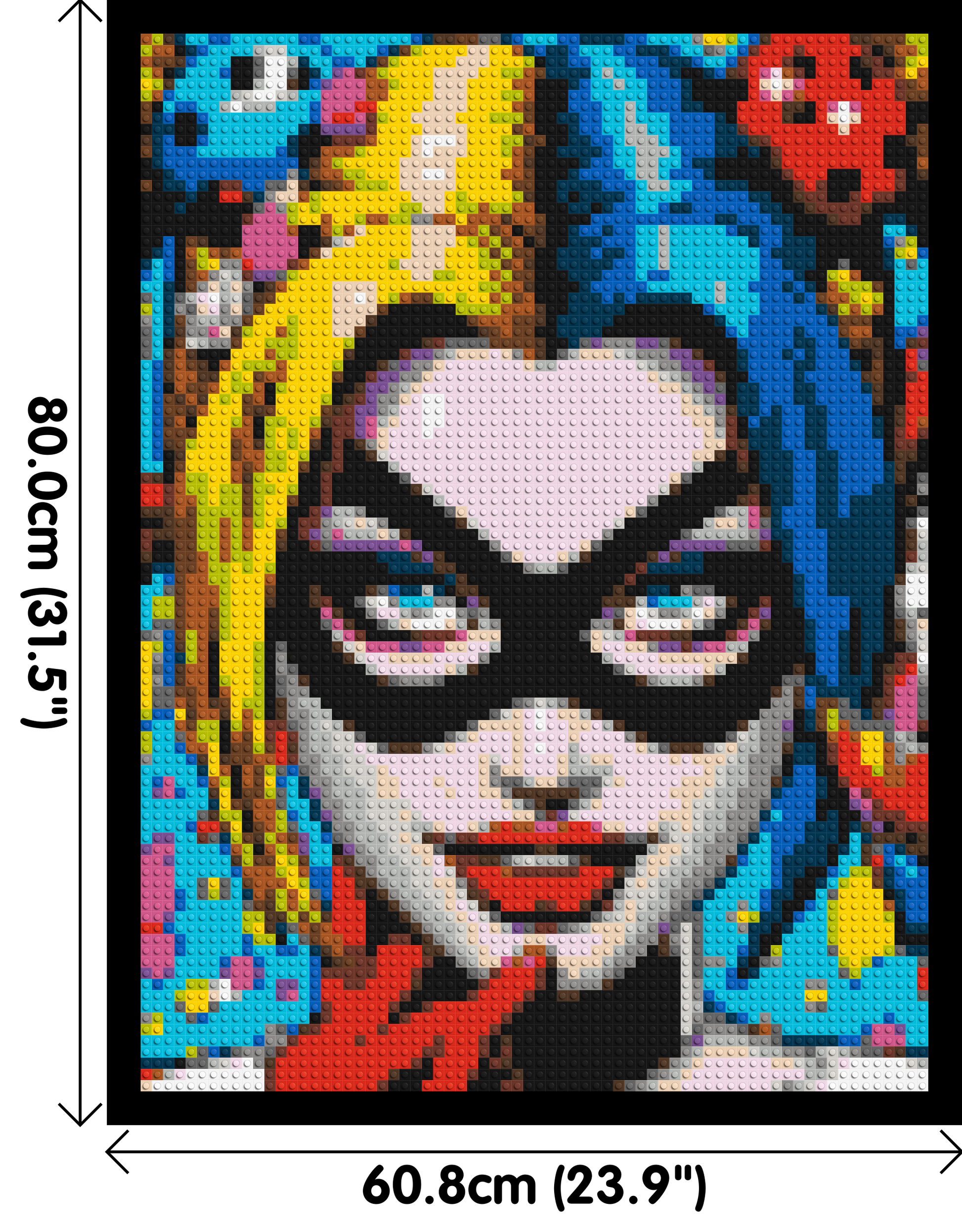 Harley Quinn - Brick Art Mosaic Kit 3x4 dimensions with frame