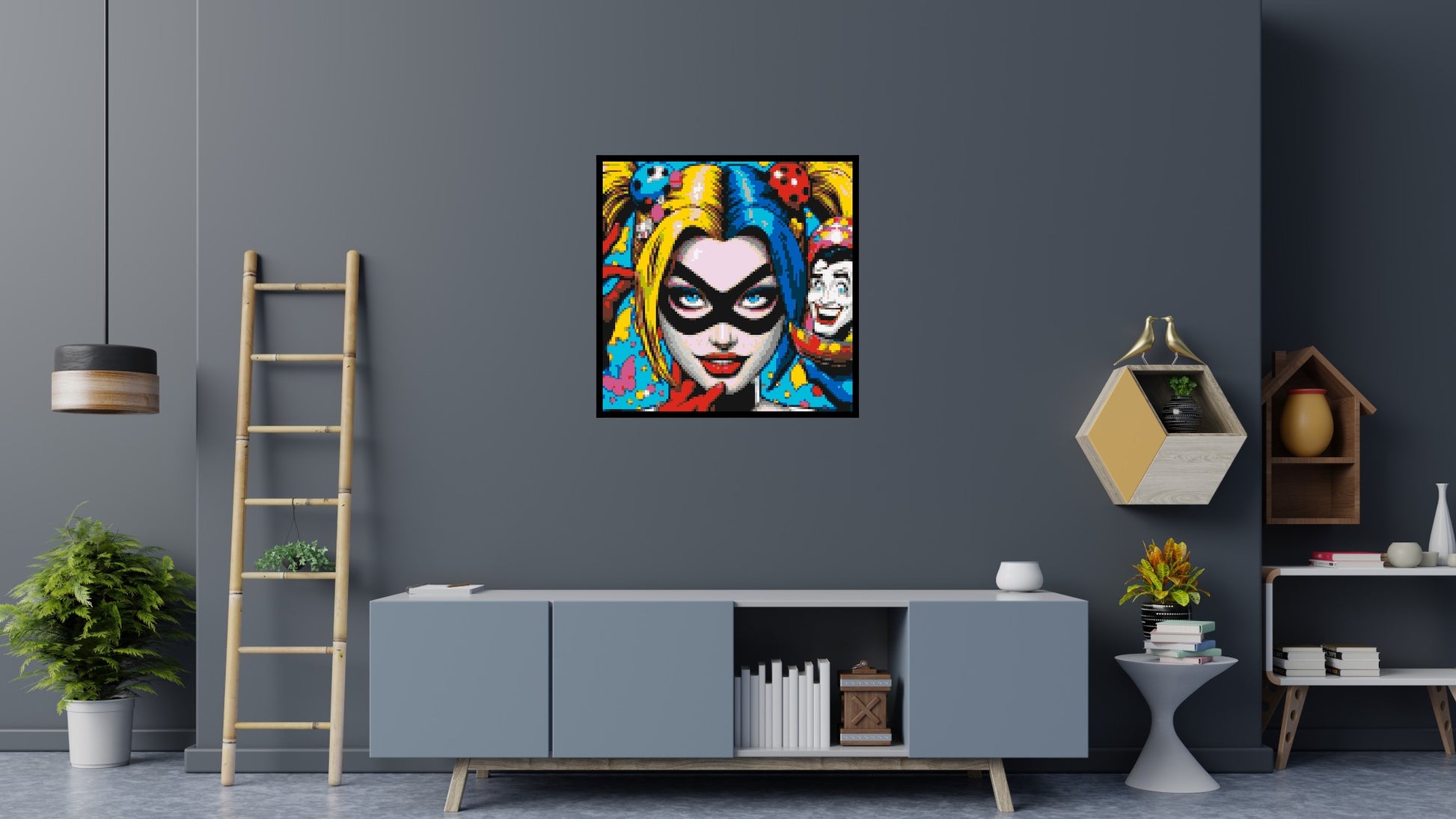 Harley Quinn - Brick Art Mosaic Kit 5x5 scene with frame