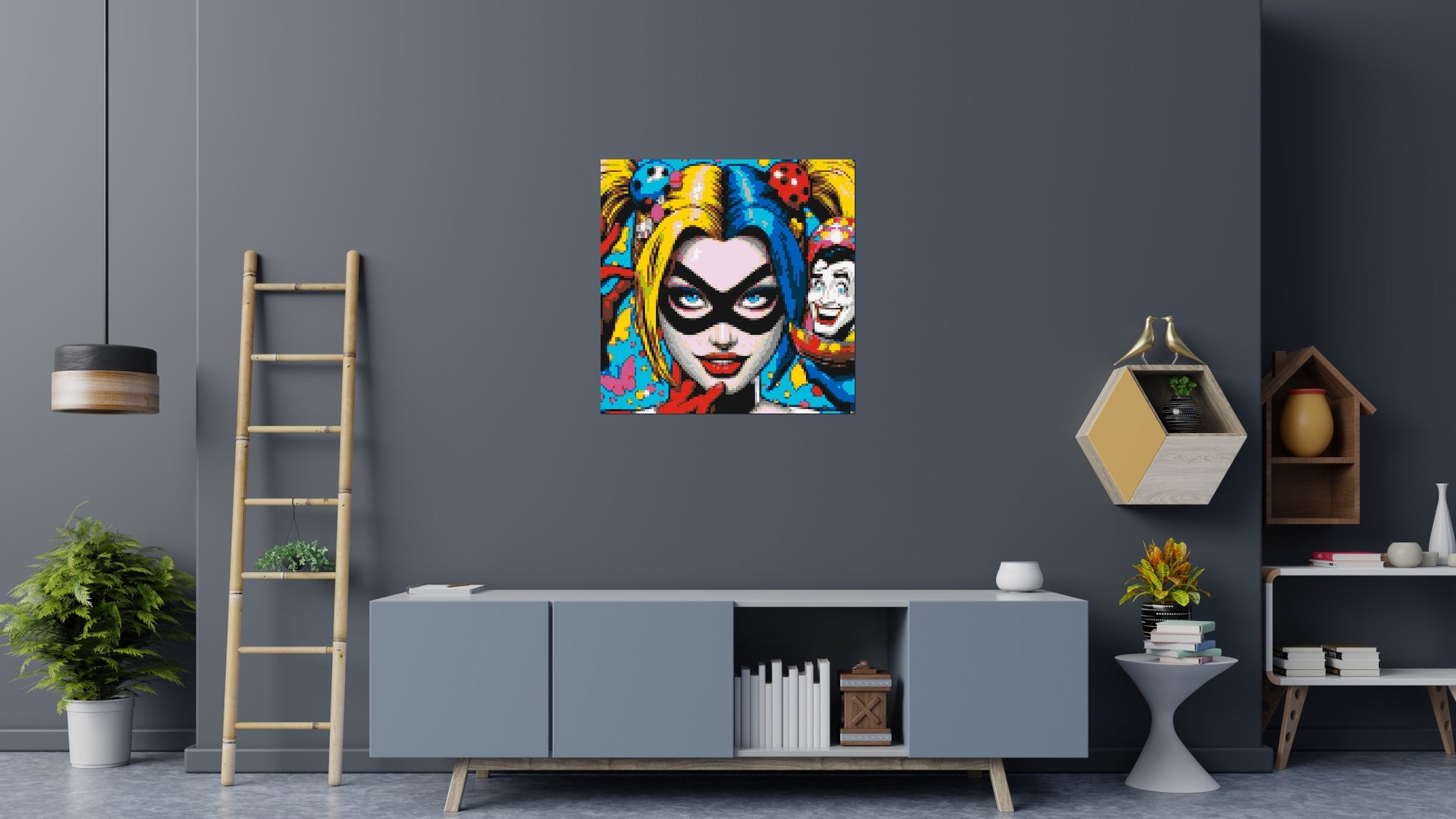 Harley Quinn - Brick Art Mosaic Kit 5x5 scene