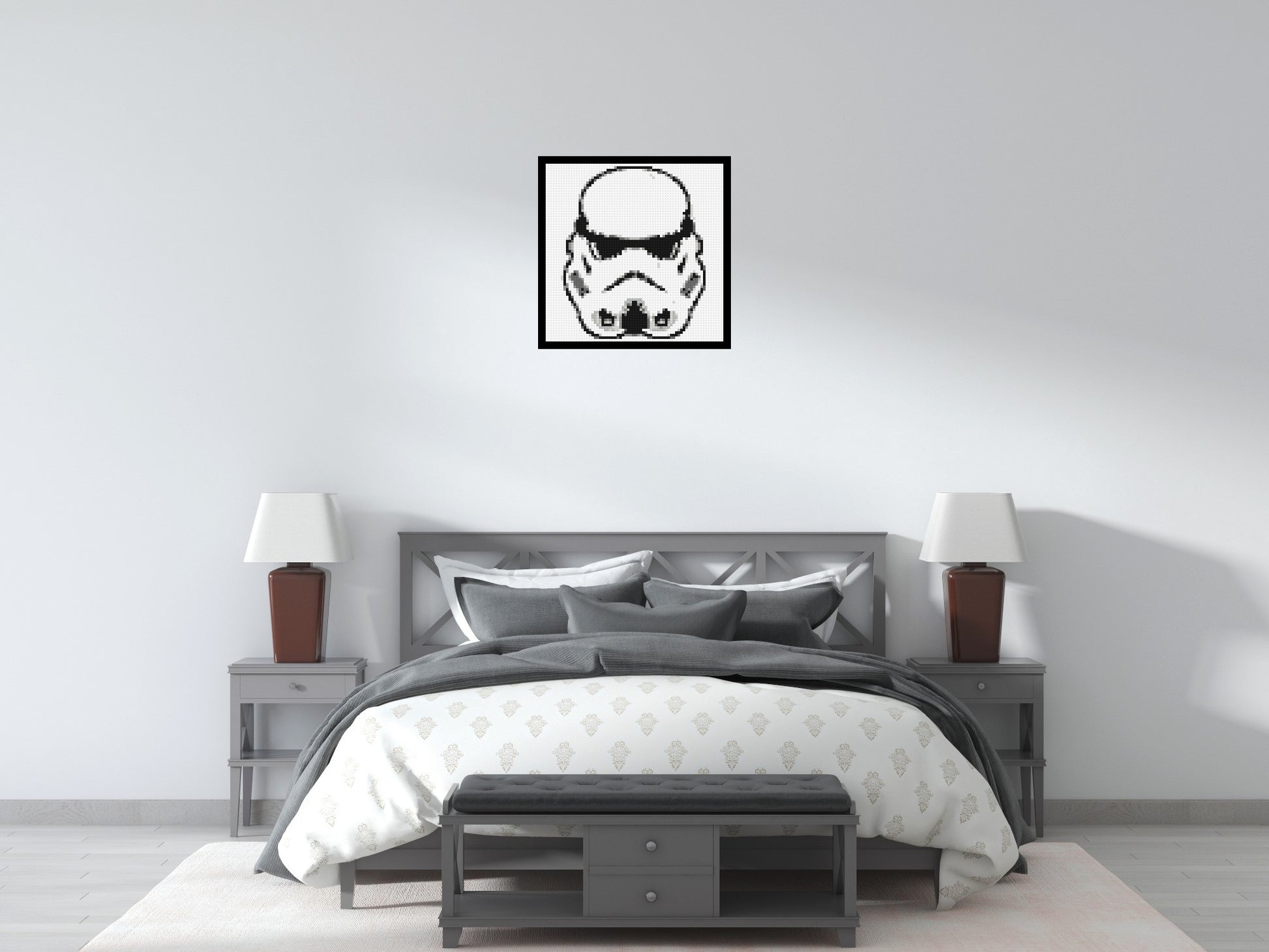 Stormtrooper #2 - Brick Art Mosaic Kit 3x3 scene with frame