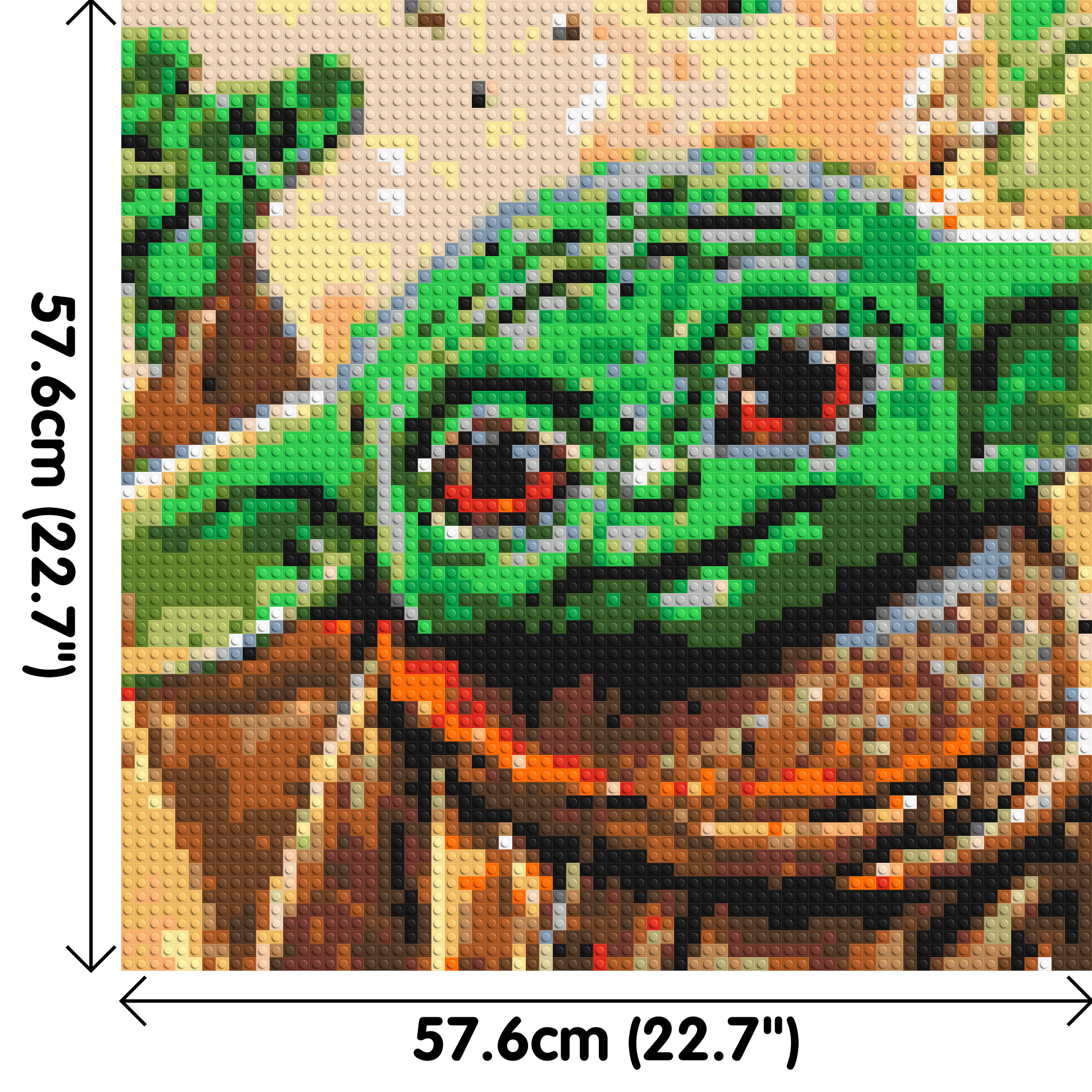 Grogu #2 - Brick Art Mosaic Kit 3x3 dimensions