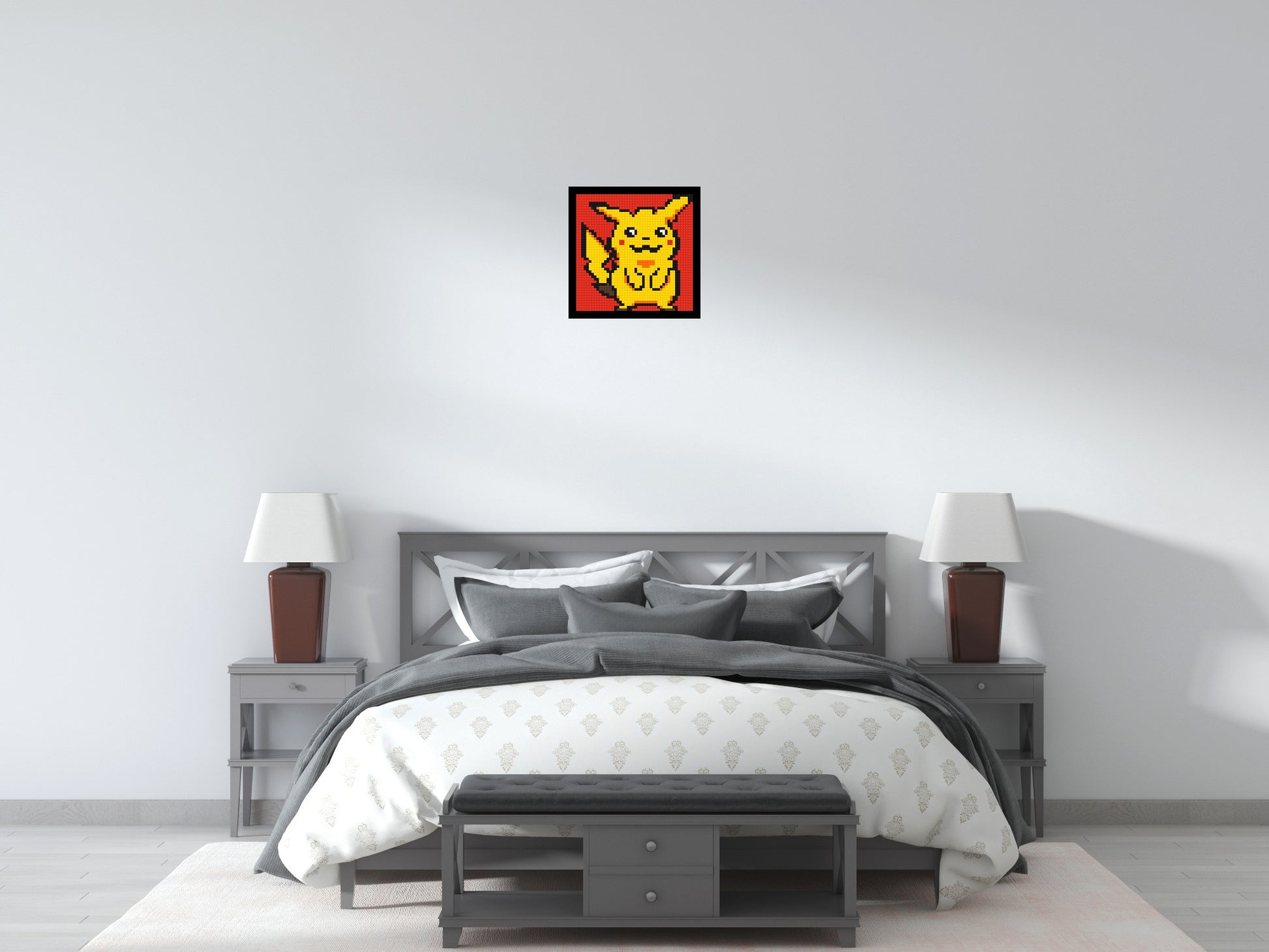 Pikachu #2 - Brick Art Mosaic Kit 2x2 scene with frame