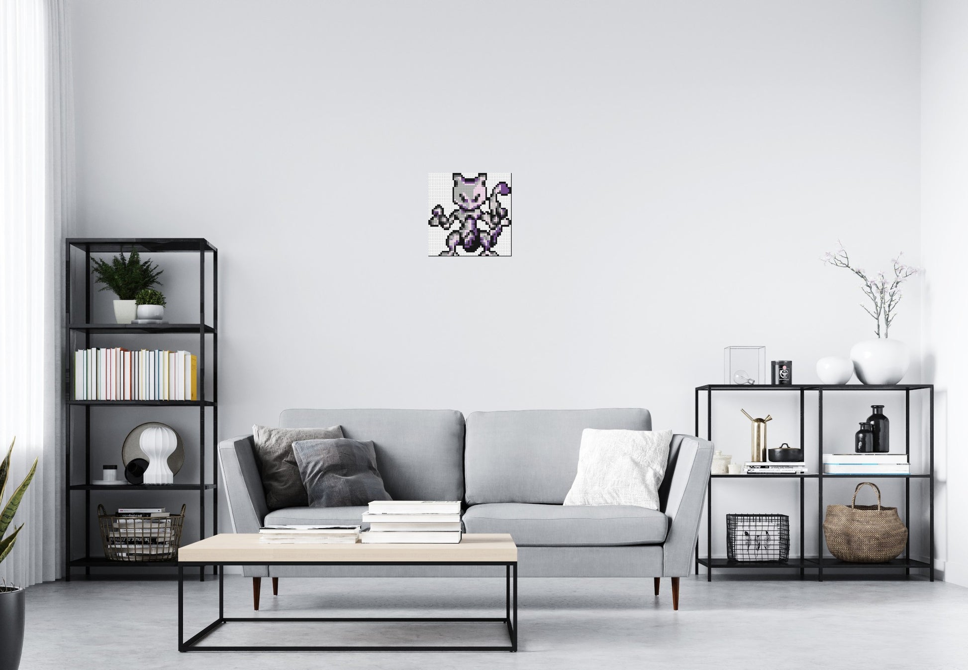 Mewtwo Pixel Art - Brick Art Mosaic Kit 2x2 scene