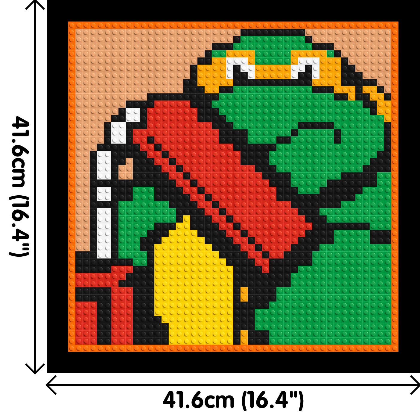 Michelangelo (TMNT)  - Brick Art Mosaic Kit 2x2 dimensions with frame