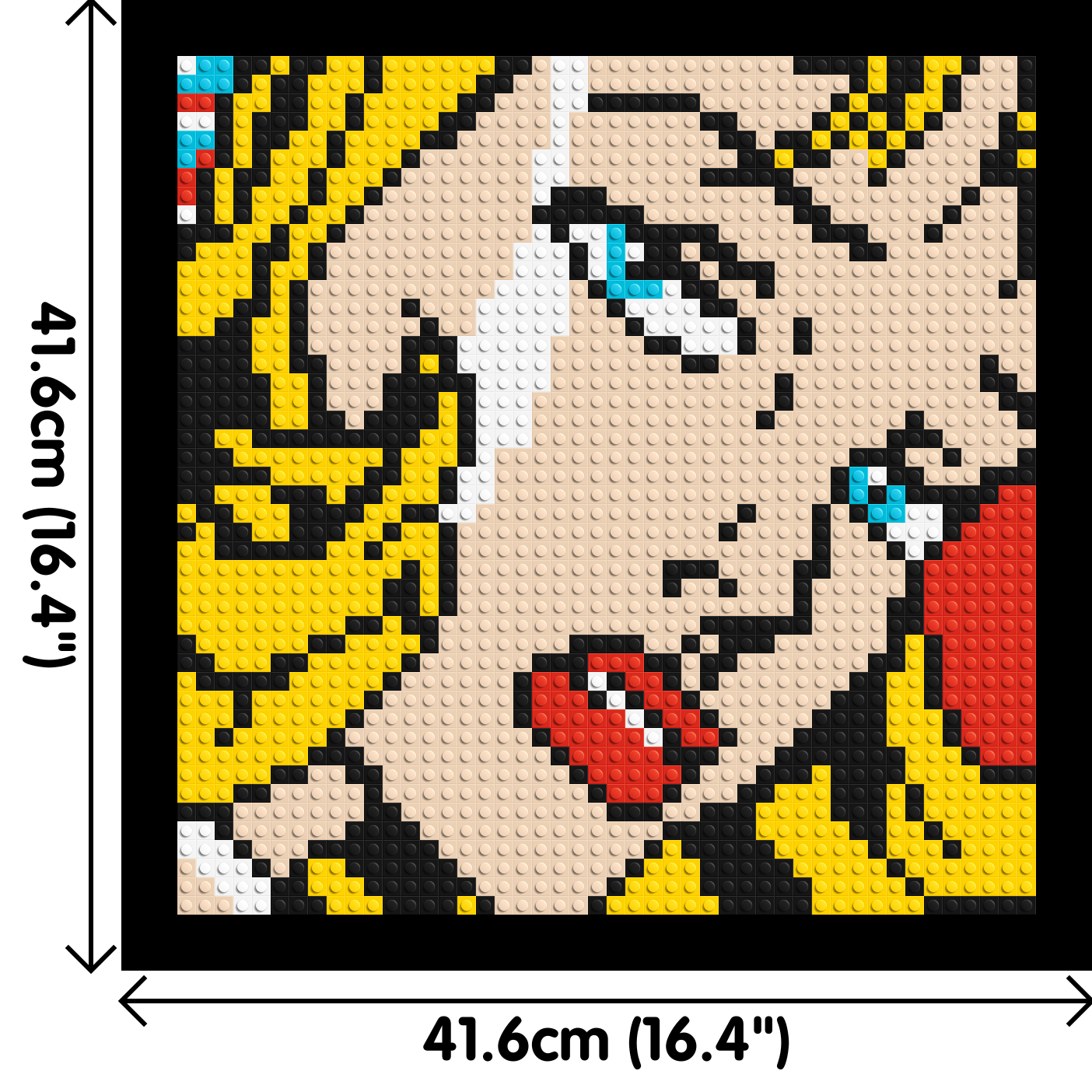 Pop Art Girl #3 - Brick Art Mosaic Kit 2x2 dimensions with frame
