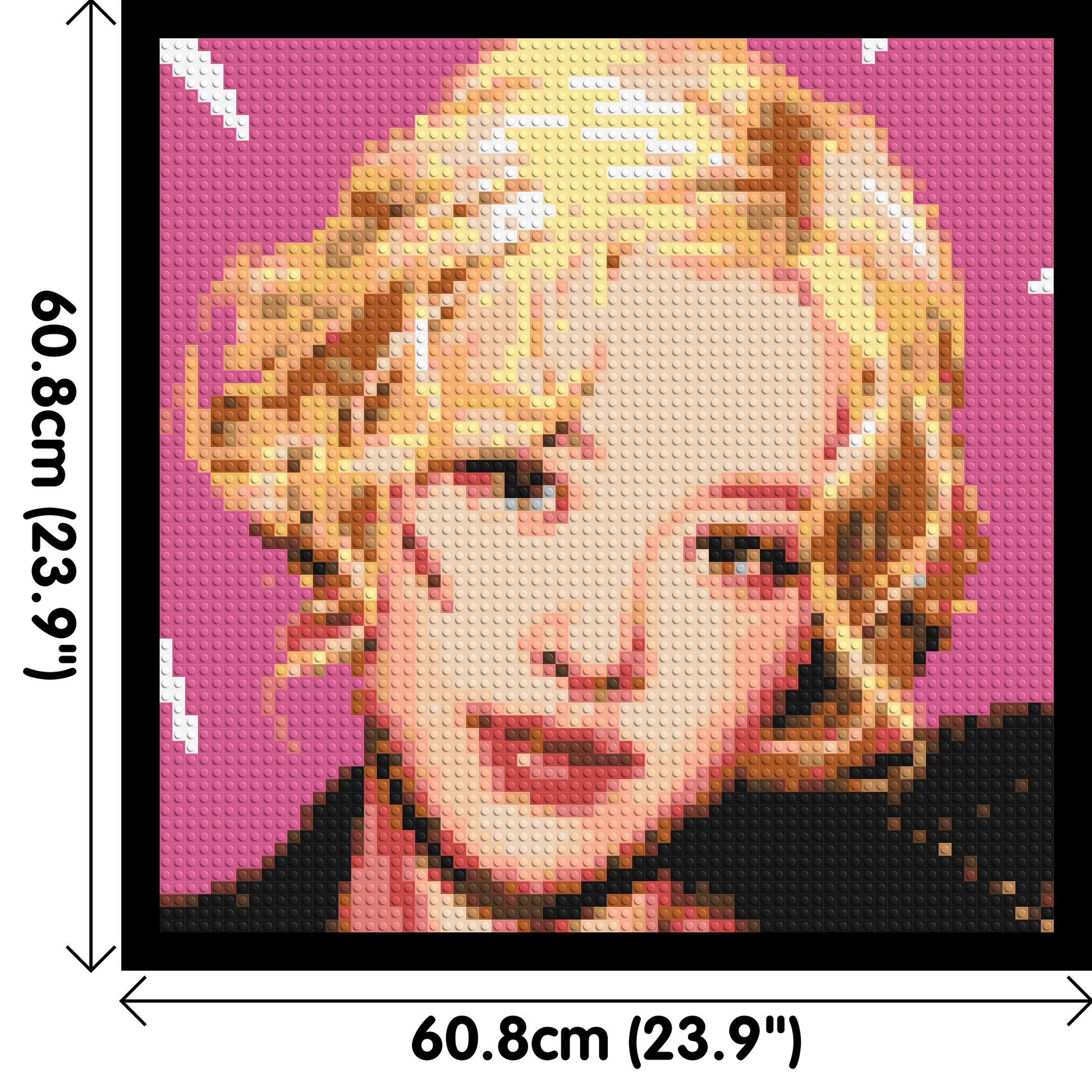 Rosé - Brick Art Mosaic Kit 3x3 dimensions with frame