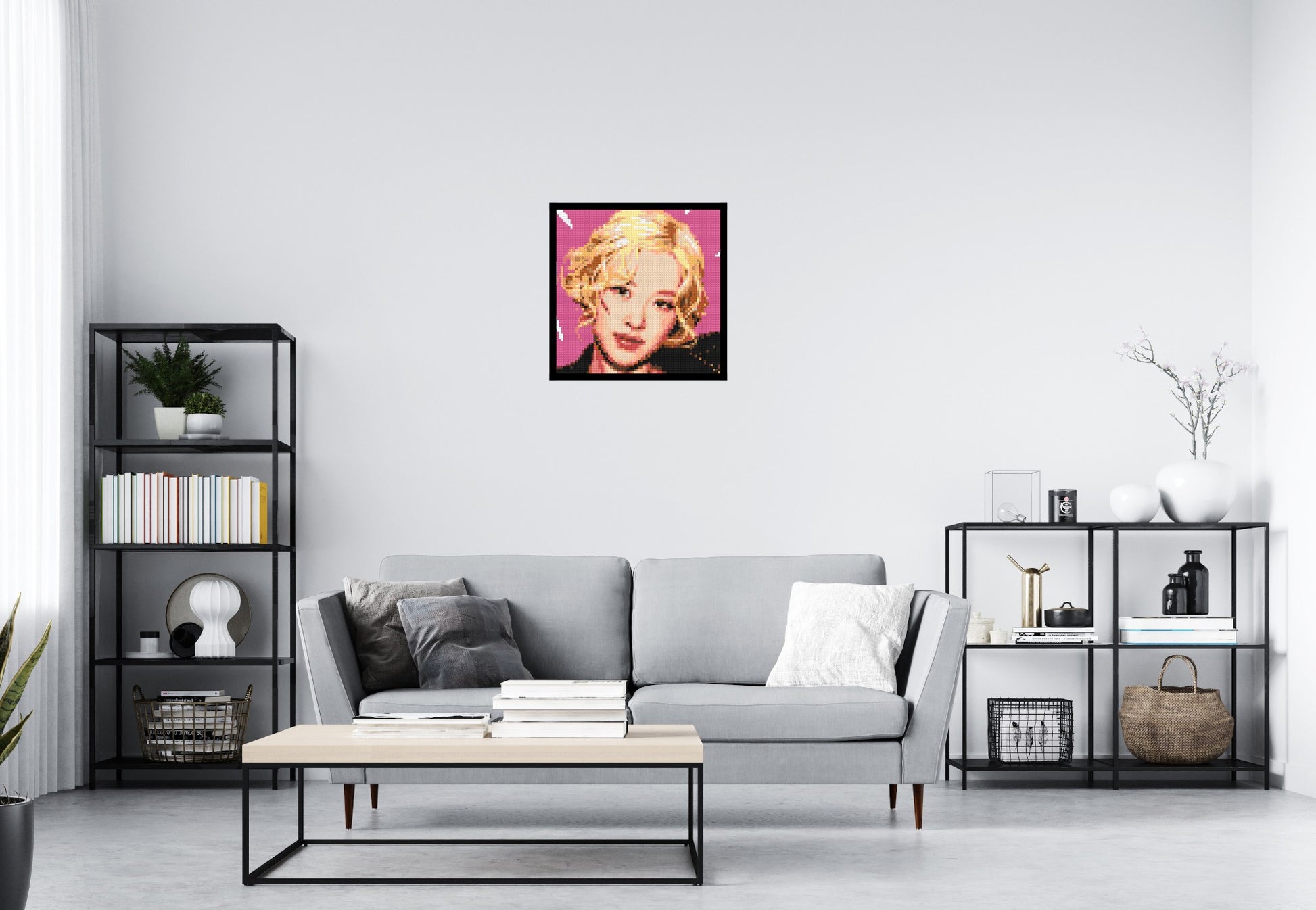 Rosé - Brick Art Mosaic Kit 3x3 scene with frame