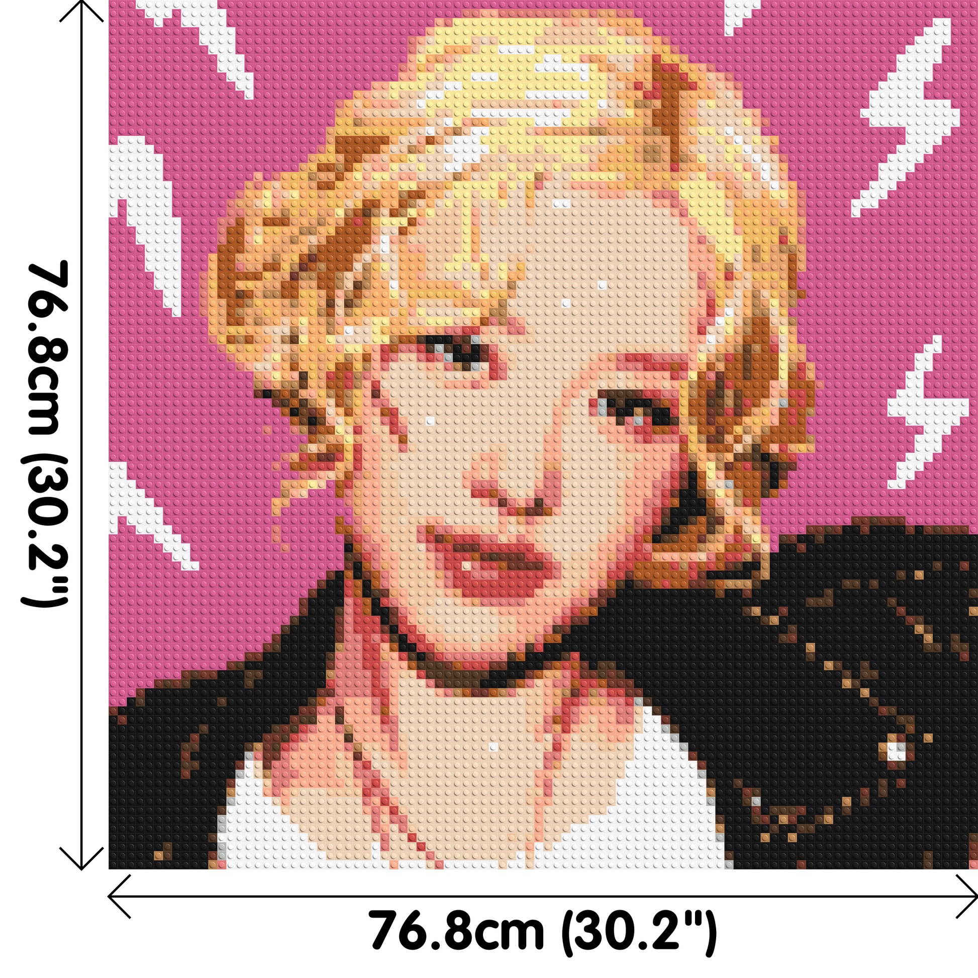 Rosé - Brick Art Mosaic Kit 4x4 dimensions