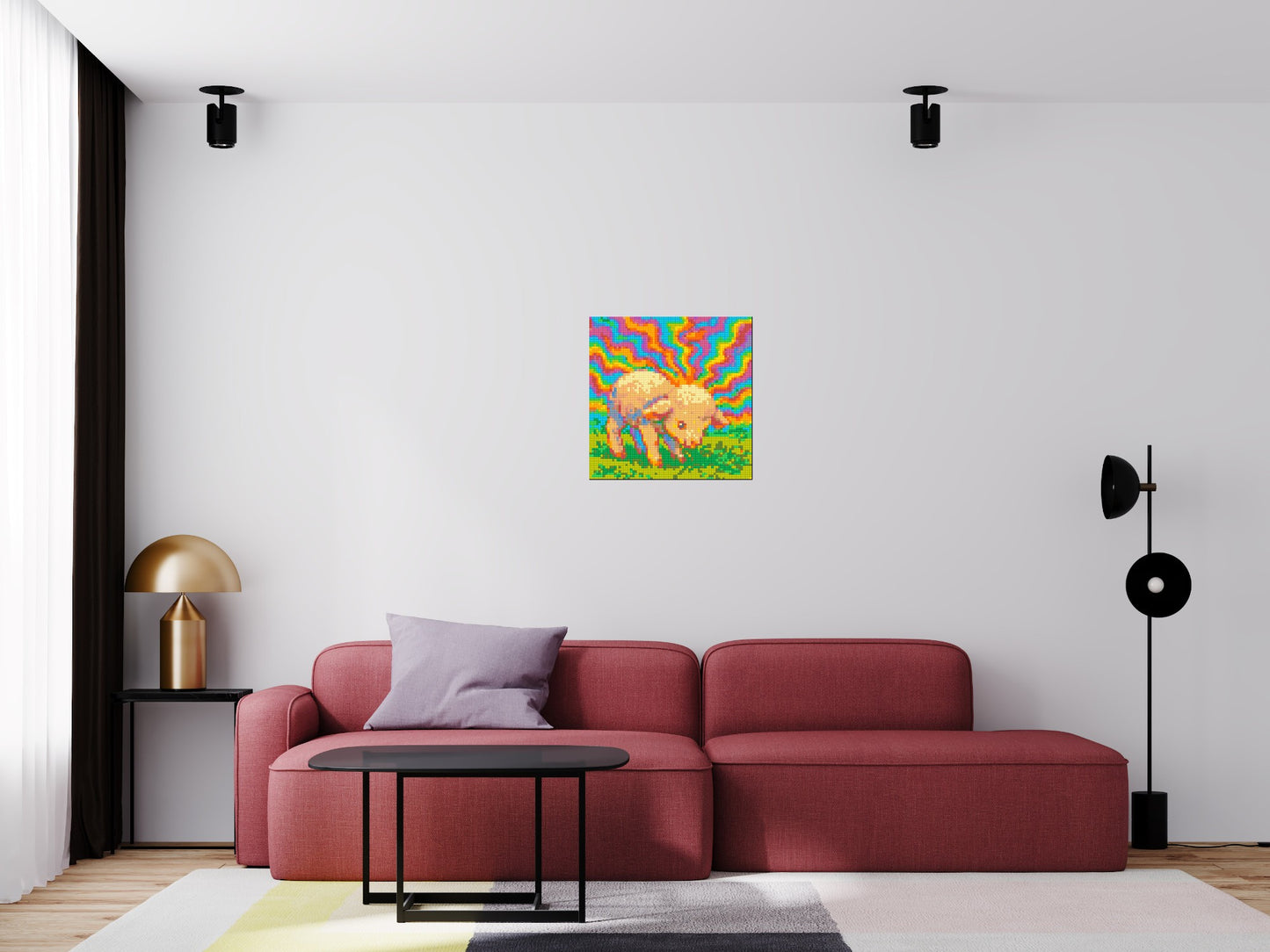 Colourful Lamb - Brick Art Mosaic Kit 3x3 large