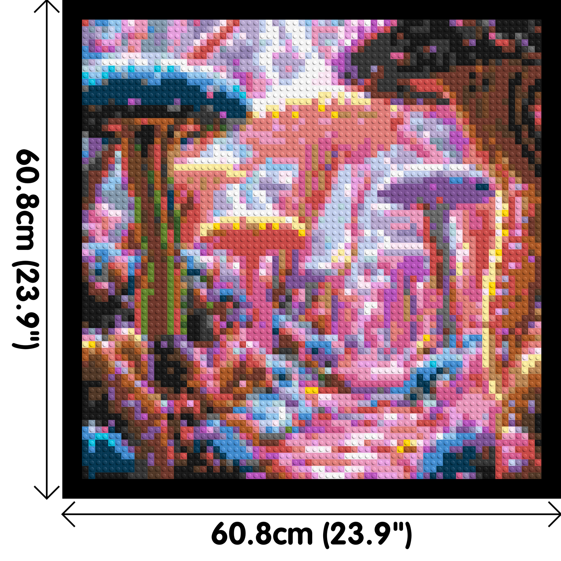 Mushroom Field - Brick Art Mosaic Kit 3x3 dimensions with frame