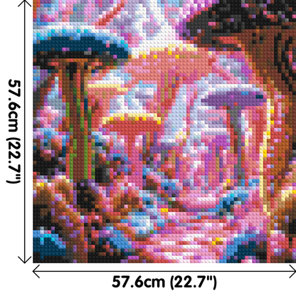 Mushroom Field - Brick Art Mosaic Kit 3x3 large