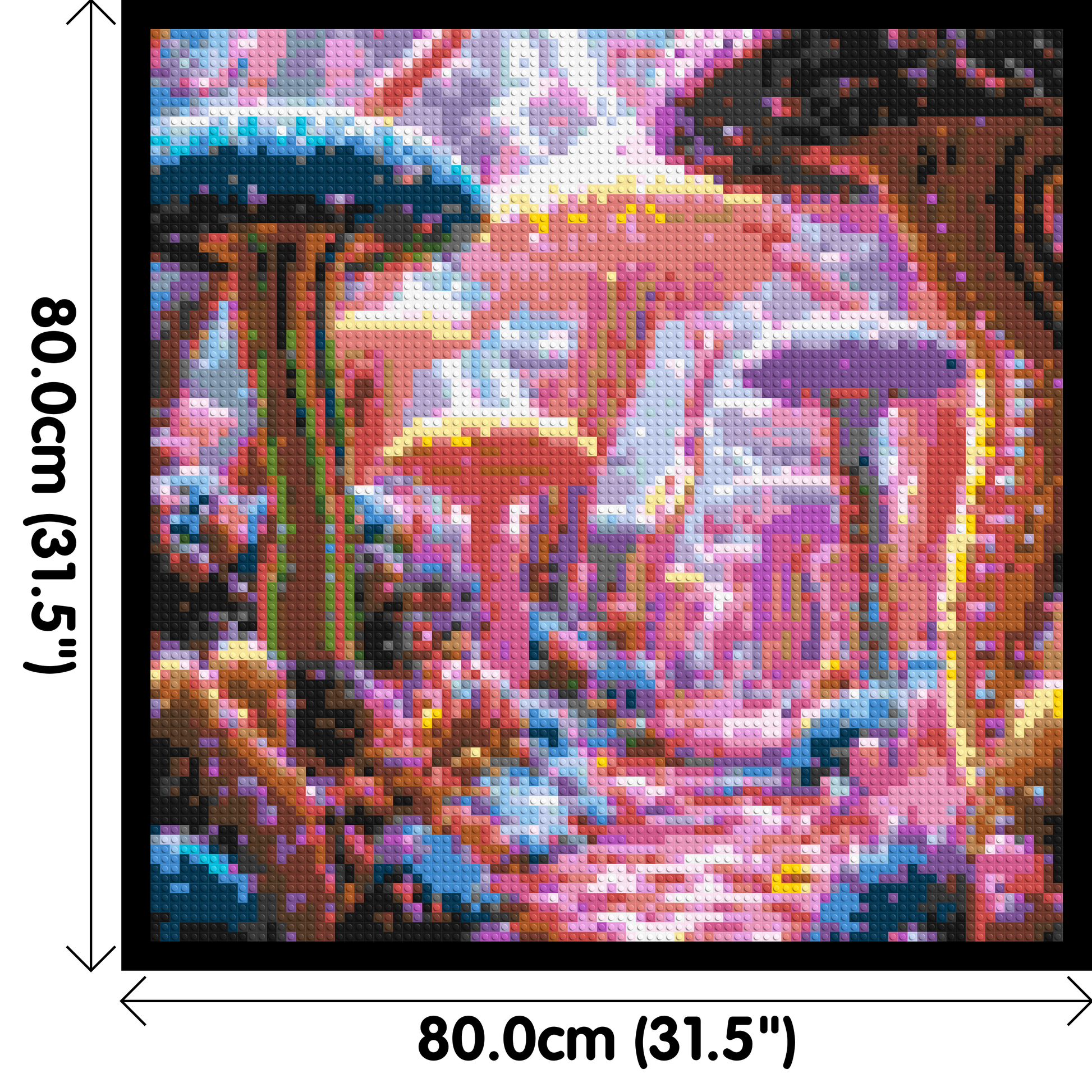 Mushroom Field - Brick Art Mosaic Kit 4x4 dimensions with frame