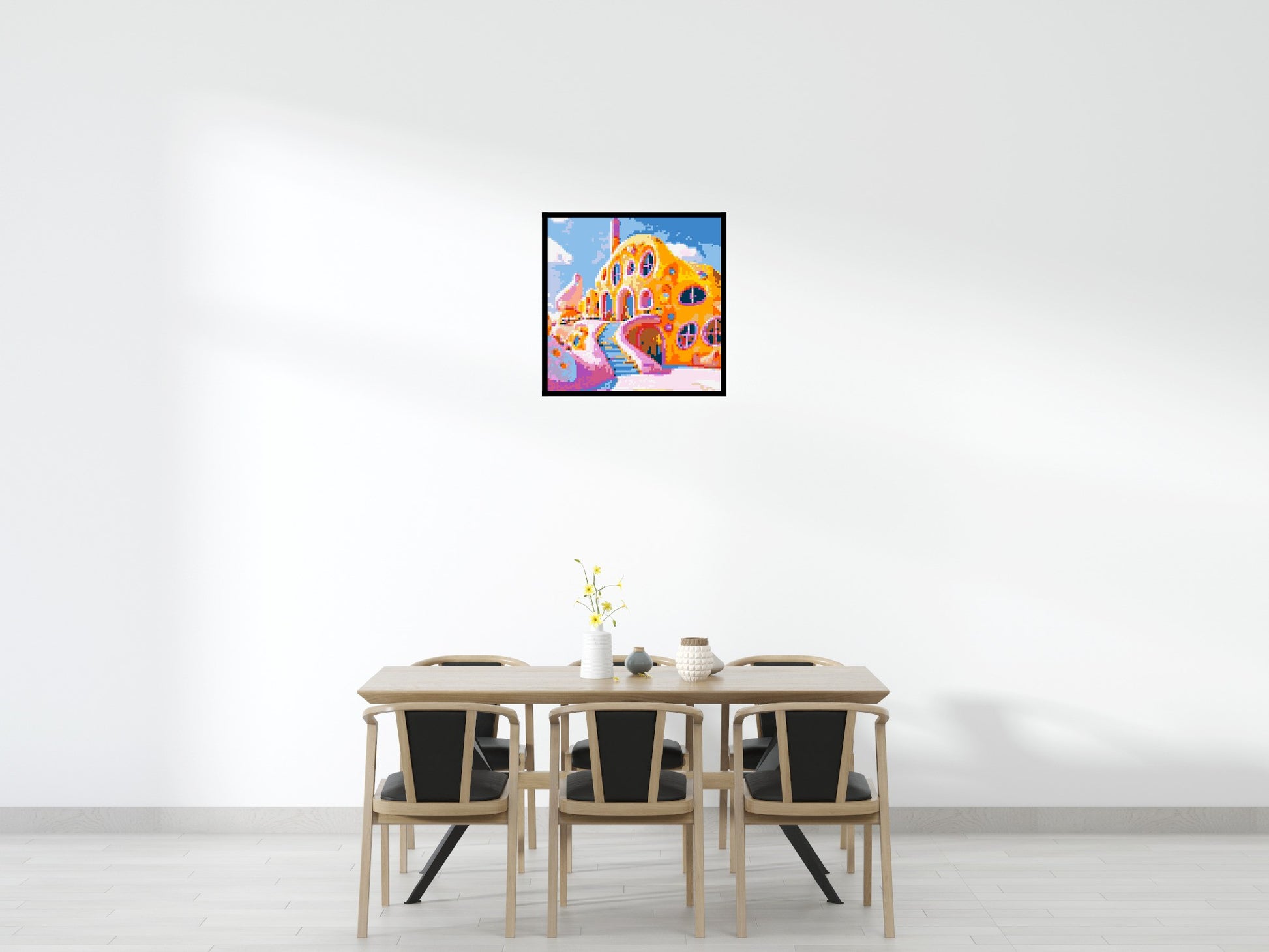 House in Candyland - Brick Art Mosaic Kit 4x4 scene with frame