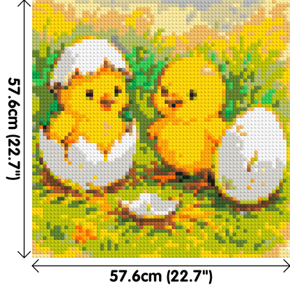 Hatching Chicks - Brick Art Mosaic Kit 3x3 large
