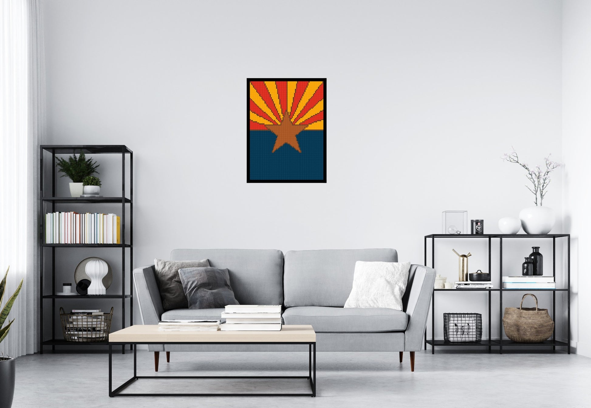 Arzona State Flag - Brick Art Mosaic Kit 3x4 scene with frame