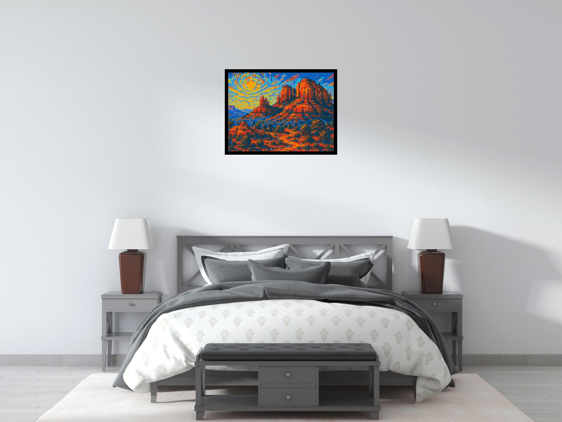 Sedona Red Rocks - Brick Art Mosaic Kit  4x3 scene with frame