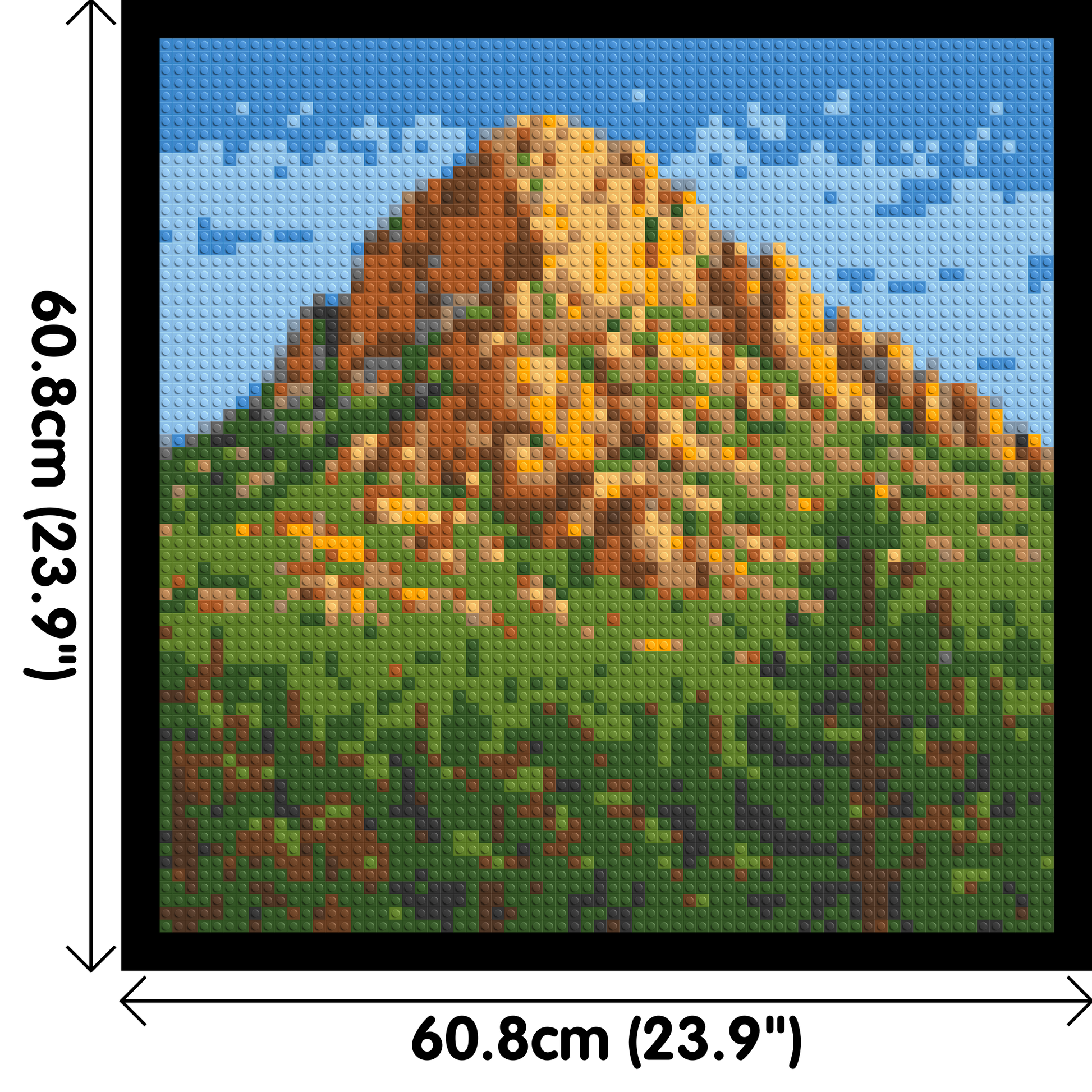 Mountain Landscape - Brick Art Mosaic Kit  3x3 dimensions with frame