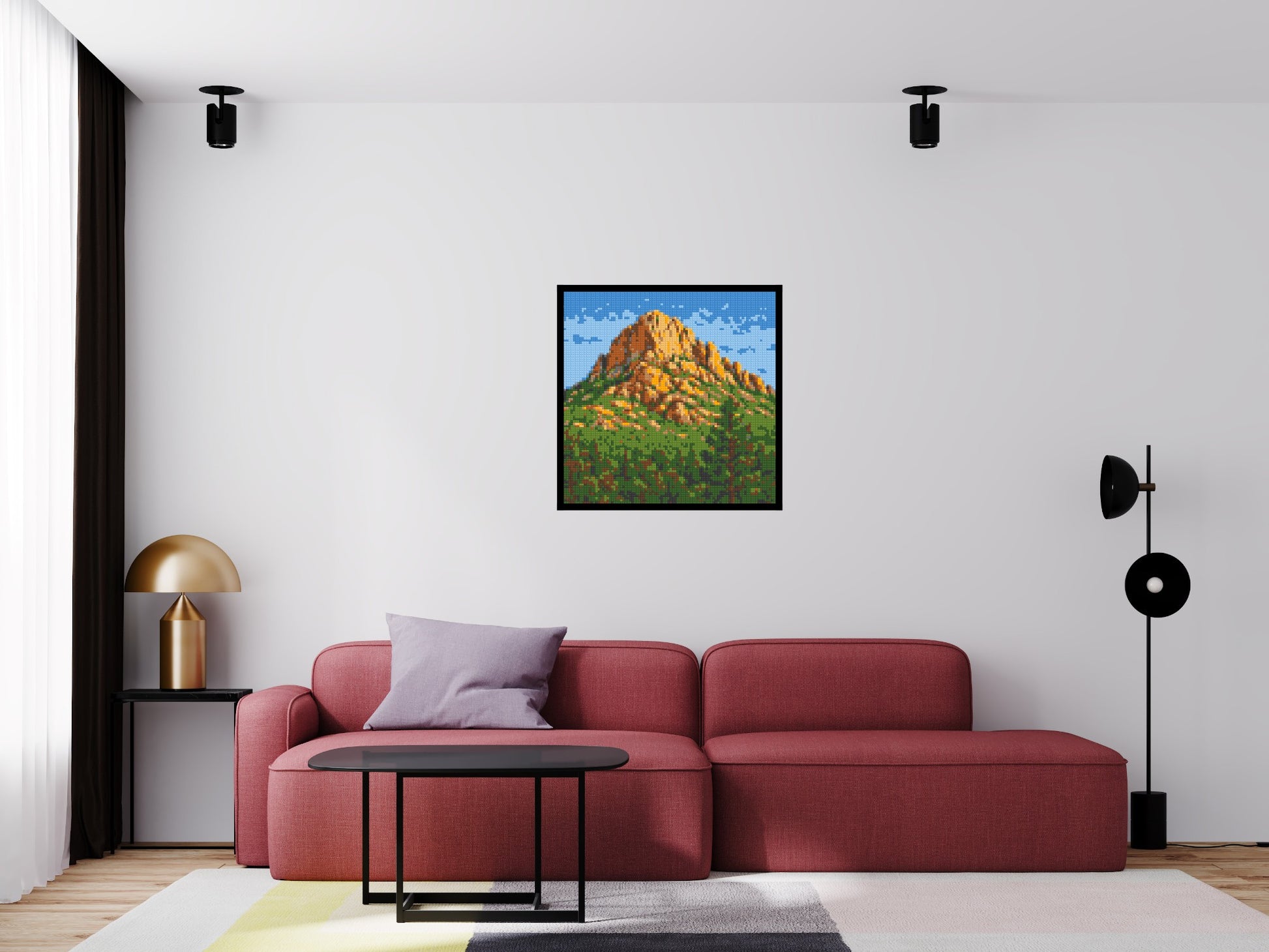 Mountain Landscape - Brick Art Mosaic Kit  4x4 scene with frame