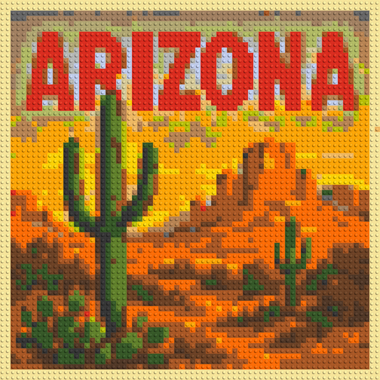 Arizona Landscape - Brick Art Kit Mosaic 3x3 large