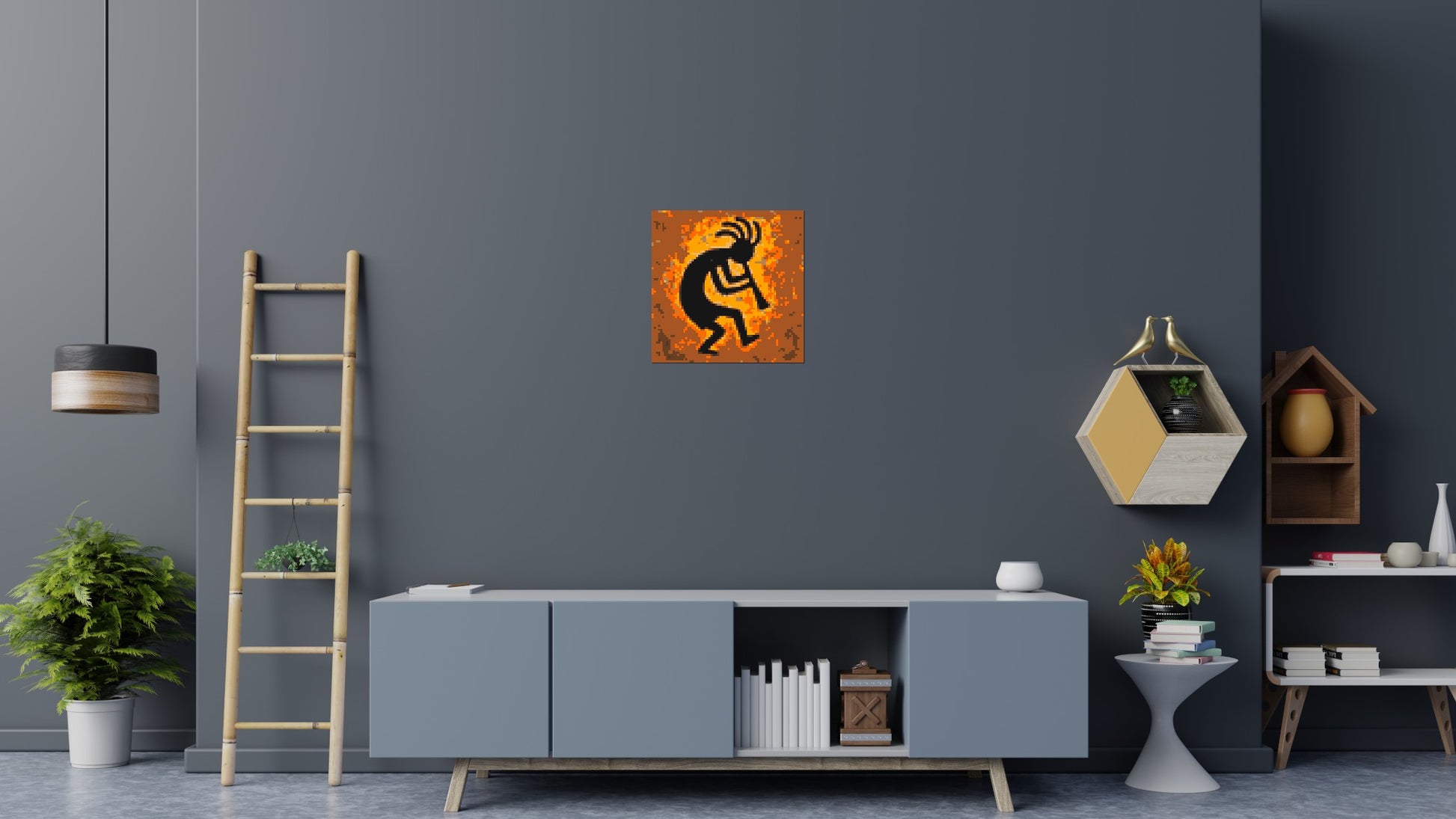 Kokopelli - Brick Art Mosaic Kit 3x3 scene
