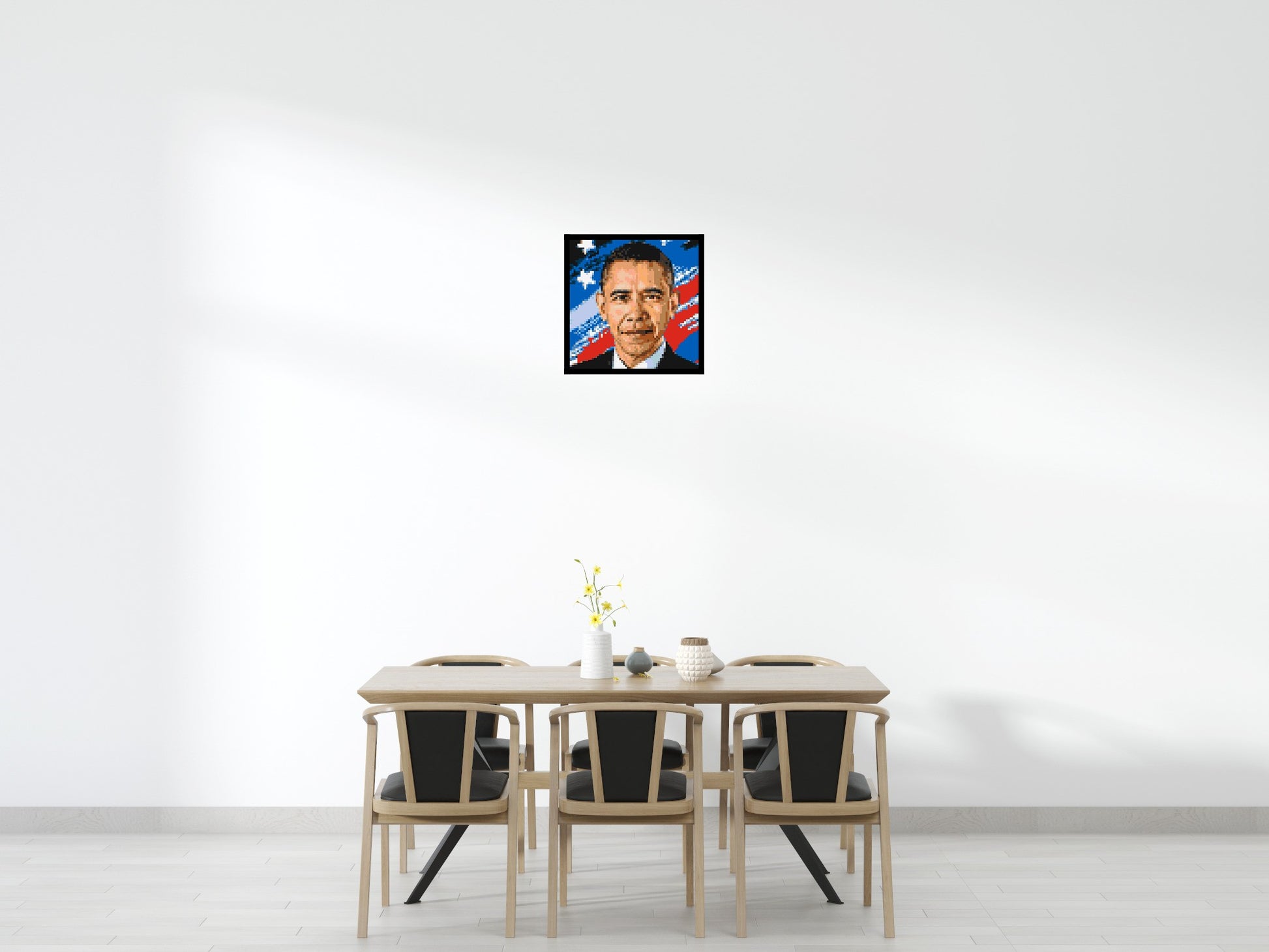 Barack Obama - Brick Art Mosaic Kit 3x3 scene with frame