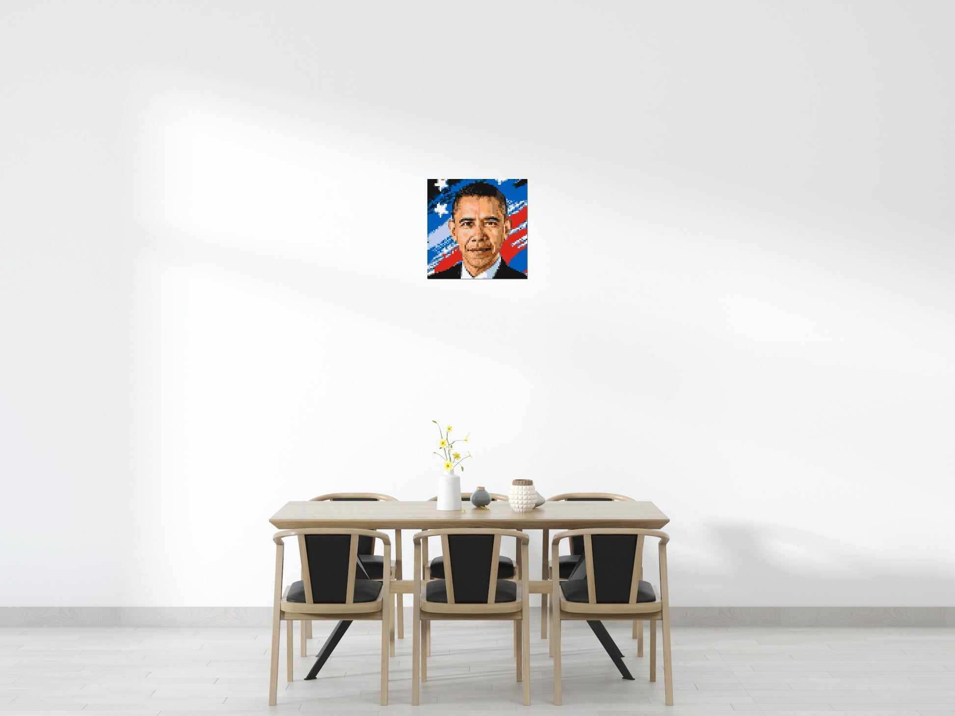Barack Obama - Brick Art Mosaic Kit 3x3 scene