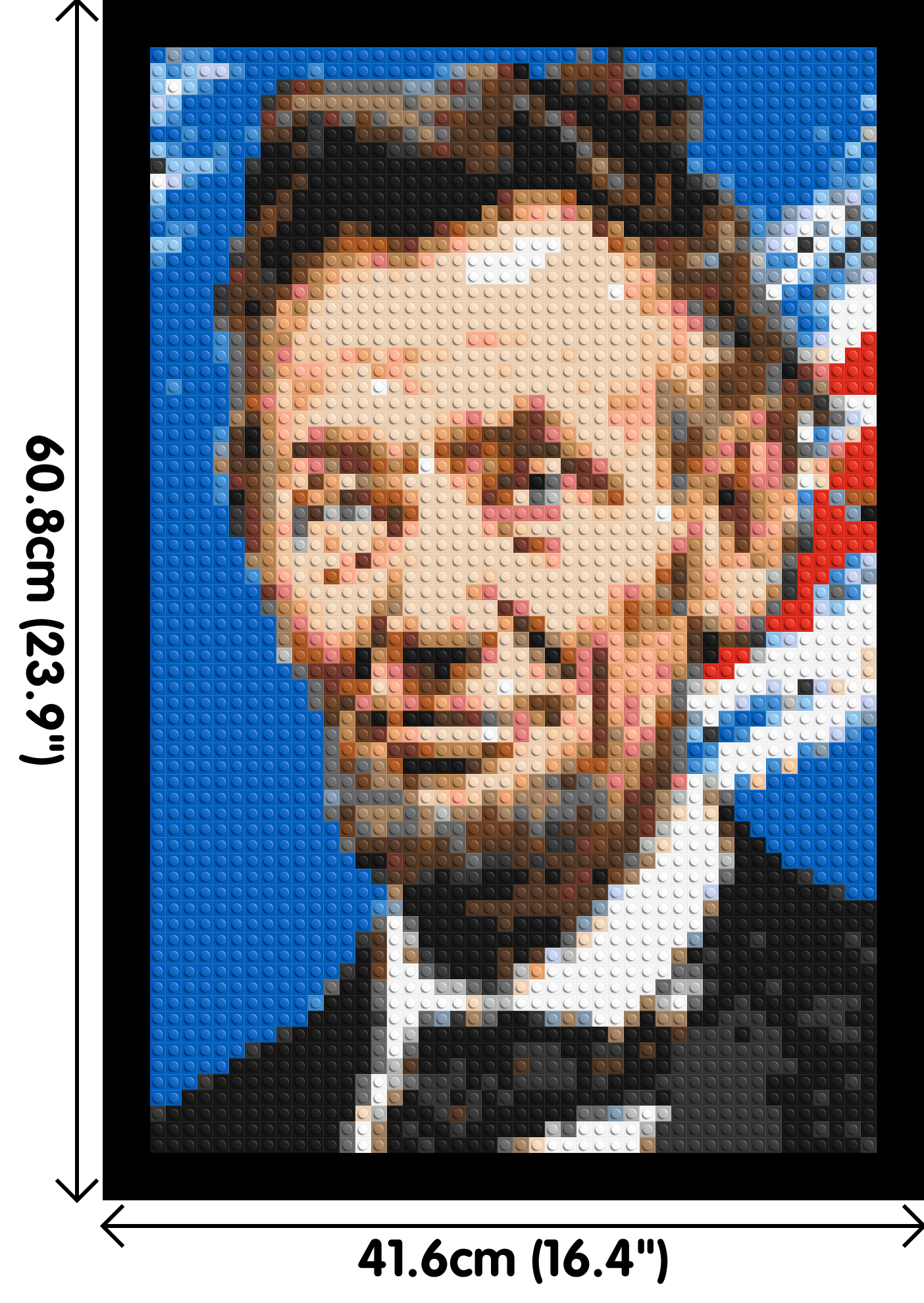 Abraham Lincoln - Brick Art Mosaic Kit 2x3 dimensions with frame