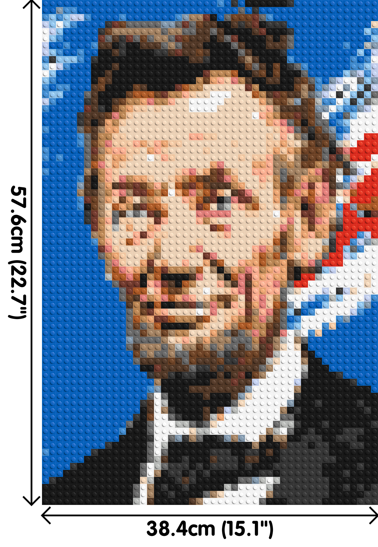 Abraham Lincoln - Brick Art Mosaic Kit 2x3 dimensions
