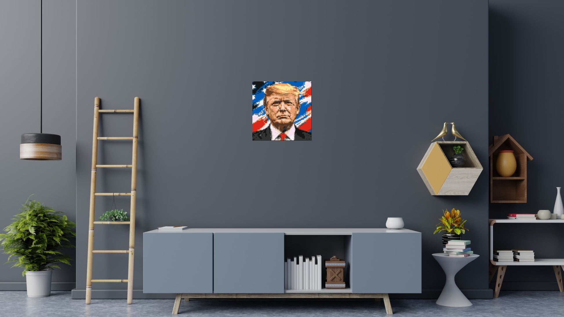 Donald Trump - Brick Art Mosaic Kit 3x3 scene