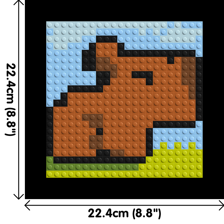 Chill Capybara - Brick Art Mosaic Kit 1x1 dimensions with frame