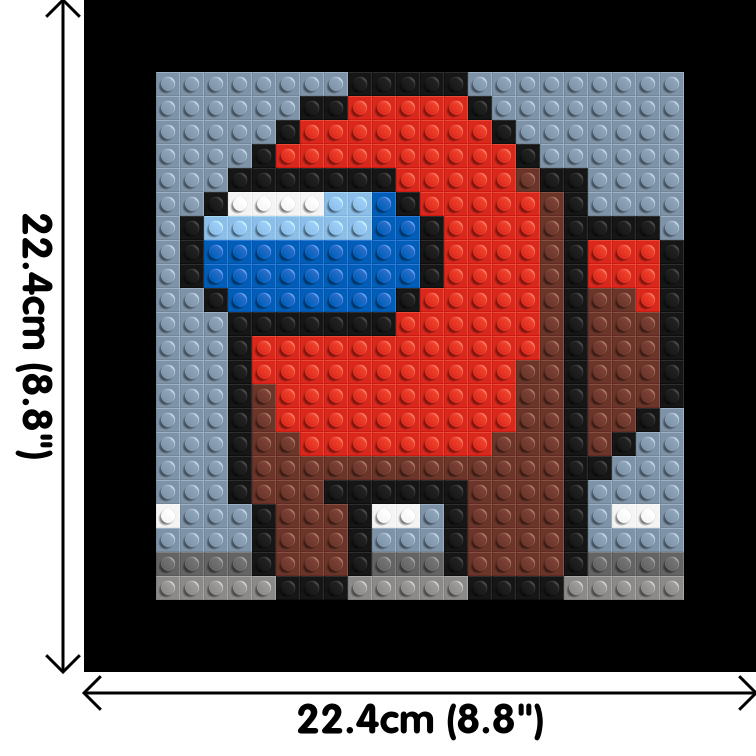Red Impostor (Among Us) - Brick Art Mosaic Kit 1x1 large