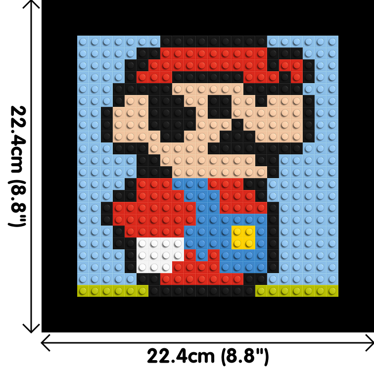 Mario #3 - Brick Art Mosaic Kit 1x1 dimensions with frame