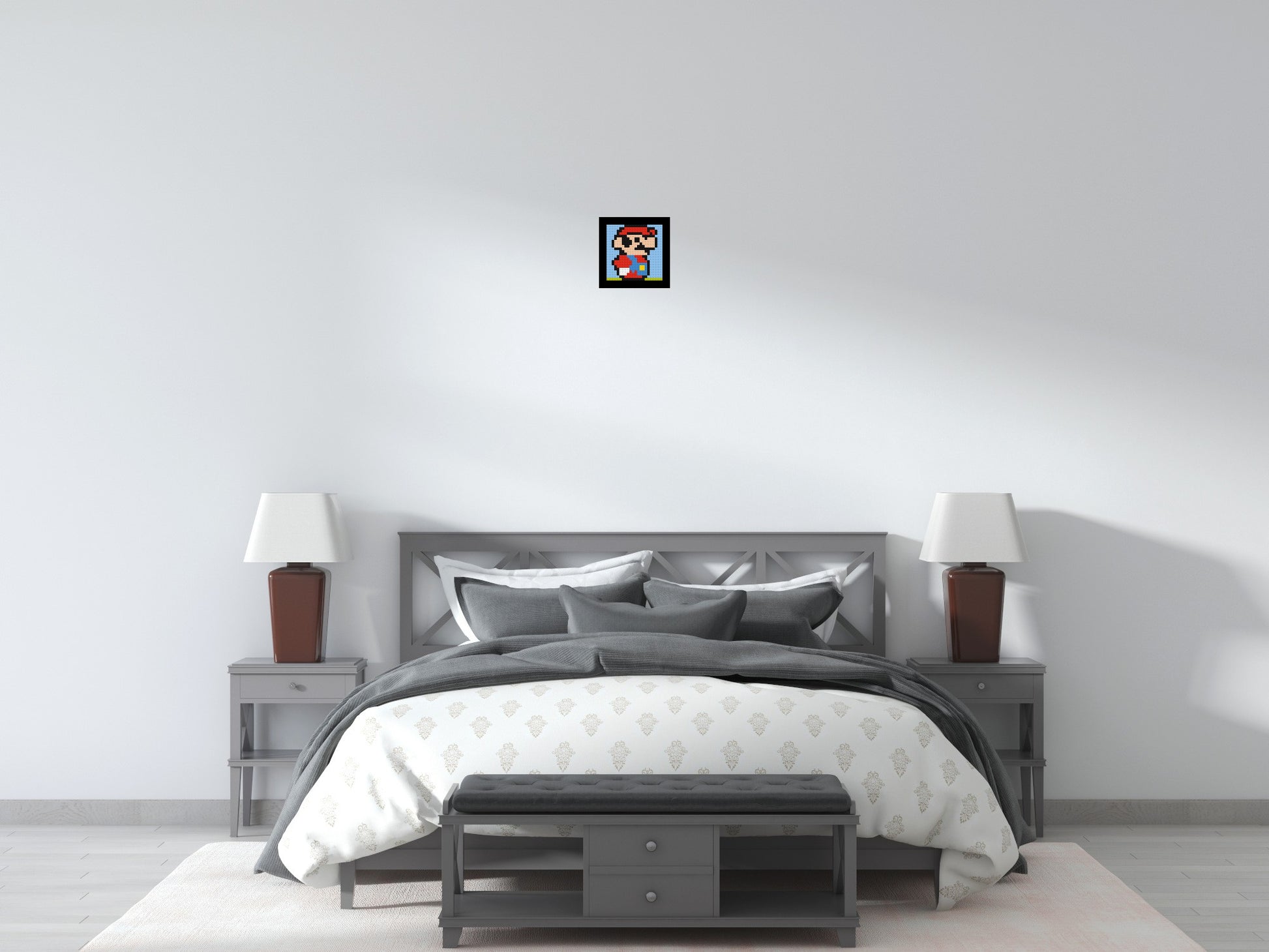 Mario #3 - Brick Art Mosaic Kit 1x1 scene with frame