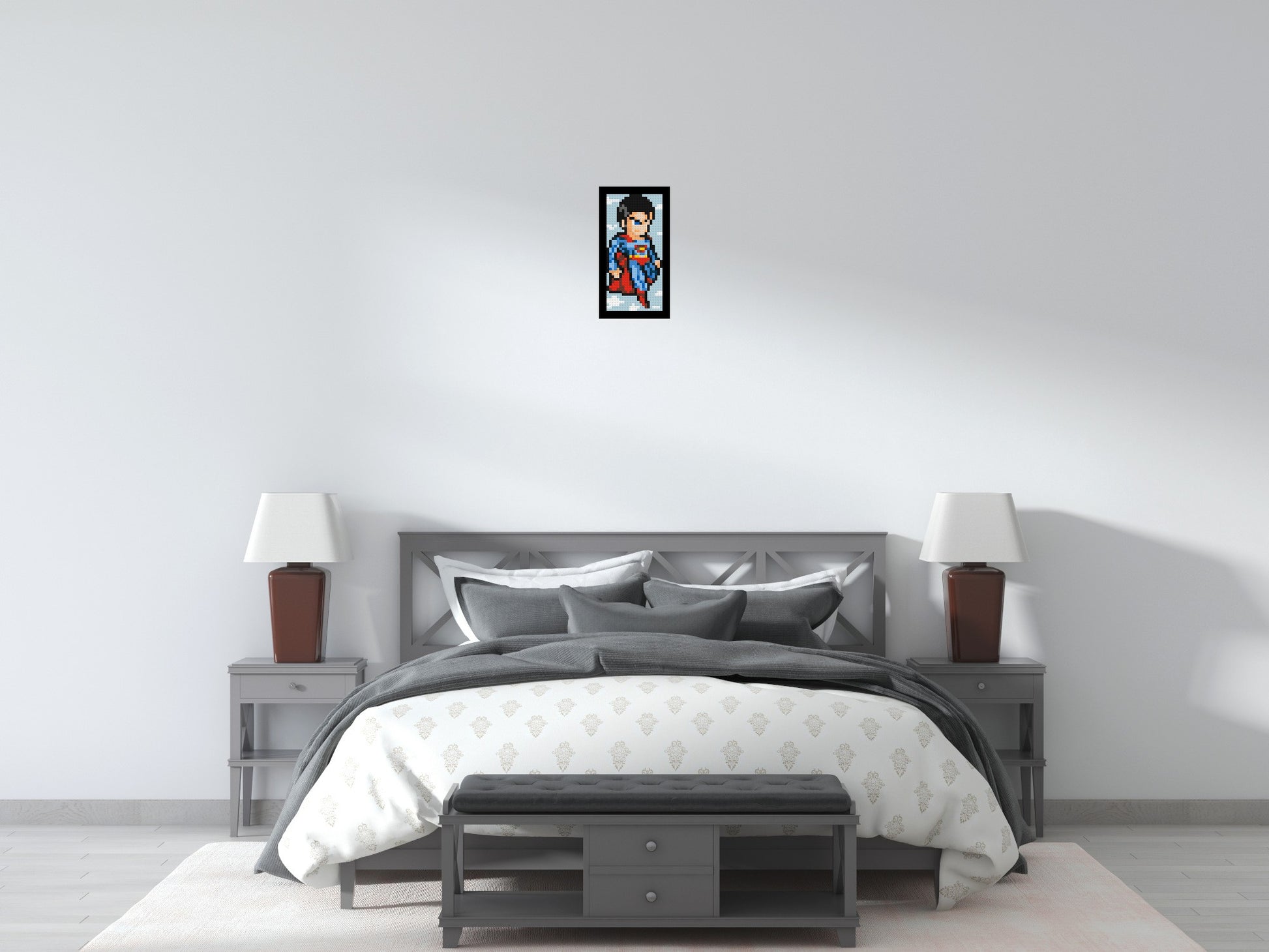 Superman - Brick Art Mosaic Kit 1x2 scene with frame